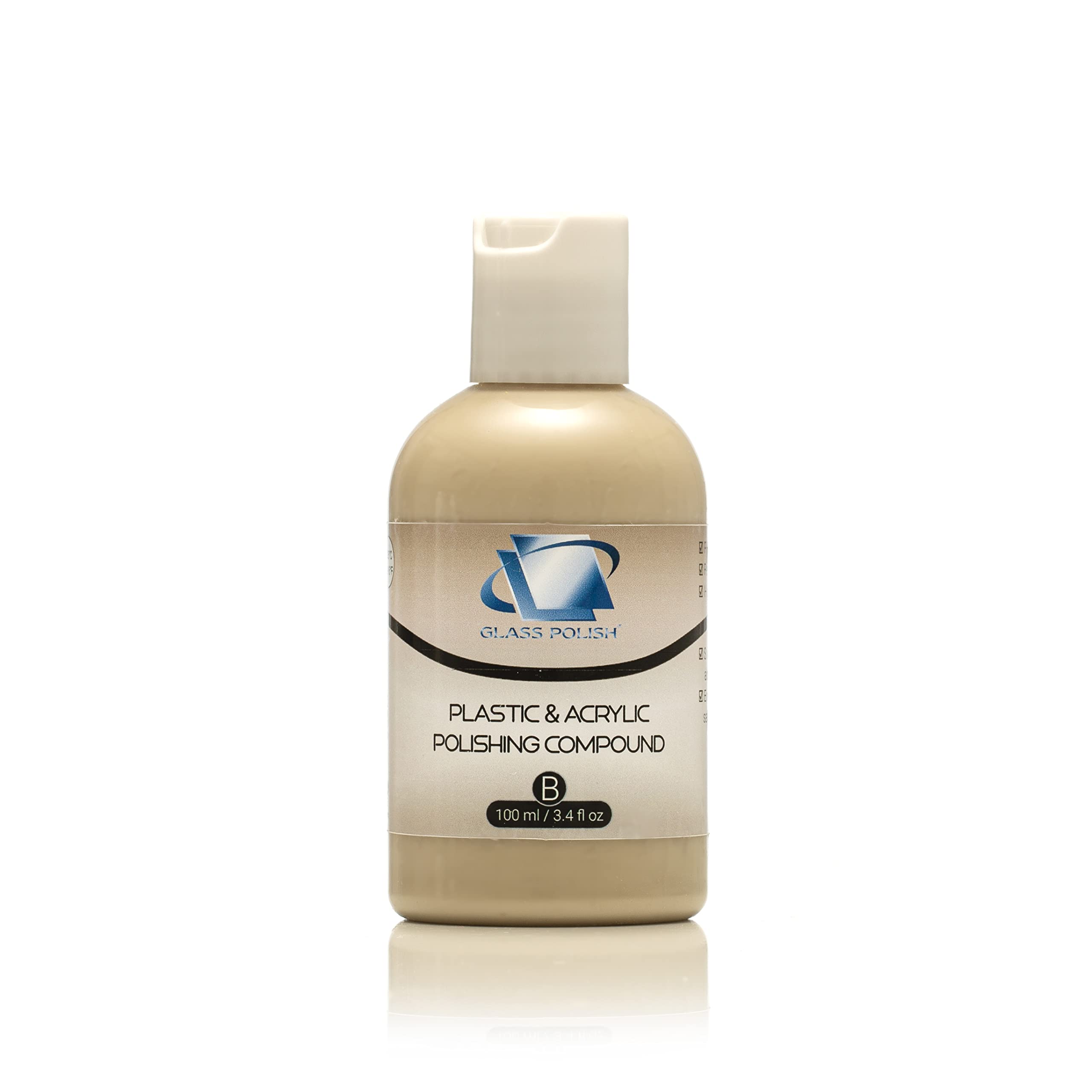 Glass Polish 3.4Oz (100Ml) Plastic & Acrylic Polishing Compound For Professional High-Gloss Micro Finishes
