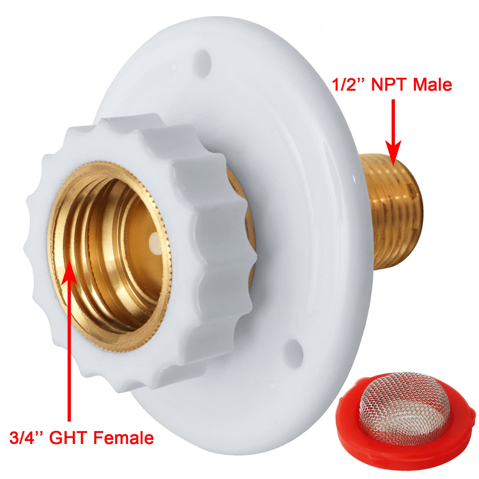 Rv Water Inlet Replacement,Rv City Water Inlet With Check Valve,City Water Fill Inlet Flange Brass Fresh City Water Inlet Connec