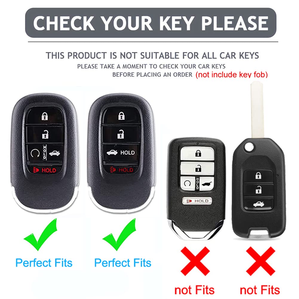 Cacacar For Honda Key Fob Cover With Keychain, Premium Soft Tpu Full Protection Key Fob Case For Honda Accord Civic Smart Remote
