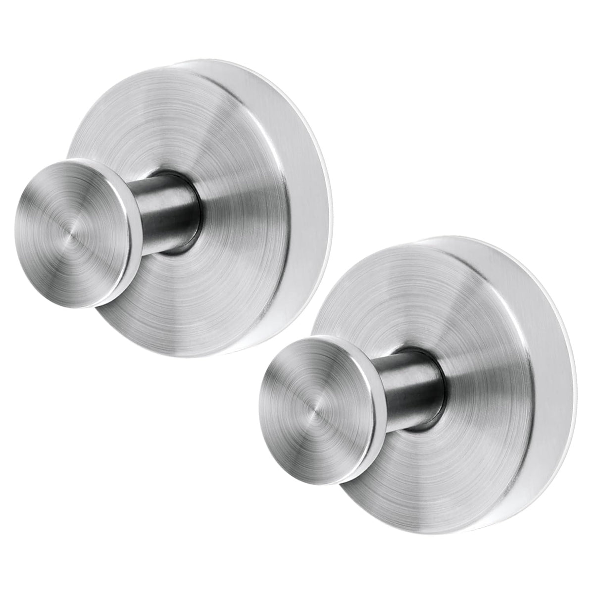 Peutier 2Pcs Suction Cup Hooks, Premium Stainless Steel Suction Cup Hooks Shower Hooks Suction Cup Bathroom Towel Coat Hook Suitable For Glass Mirror Smooth Surface(Silver)