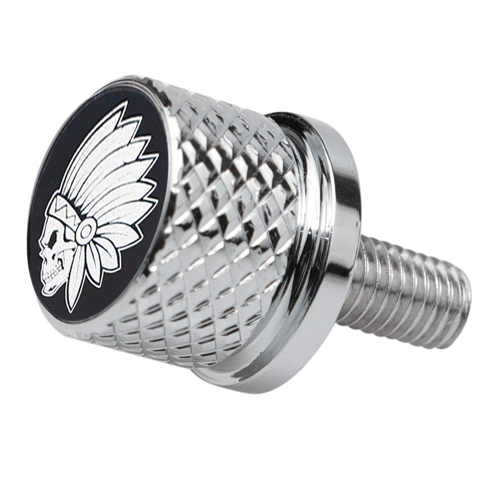 GUAIMI Stainless Knurled Fender Rear Seat Bolt Screw for Indian Chief Roadmaster Scout 2015-2021 - Indian Skeleton-Chrome