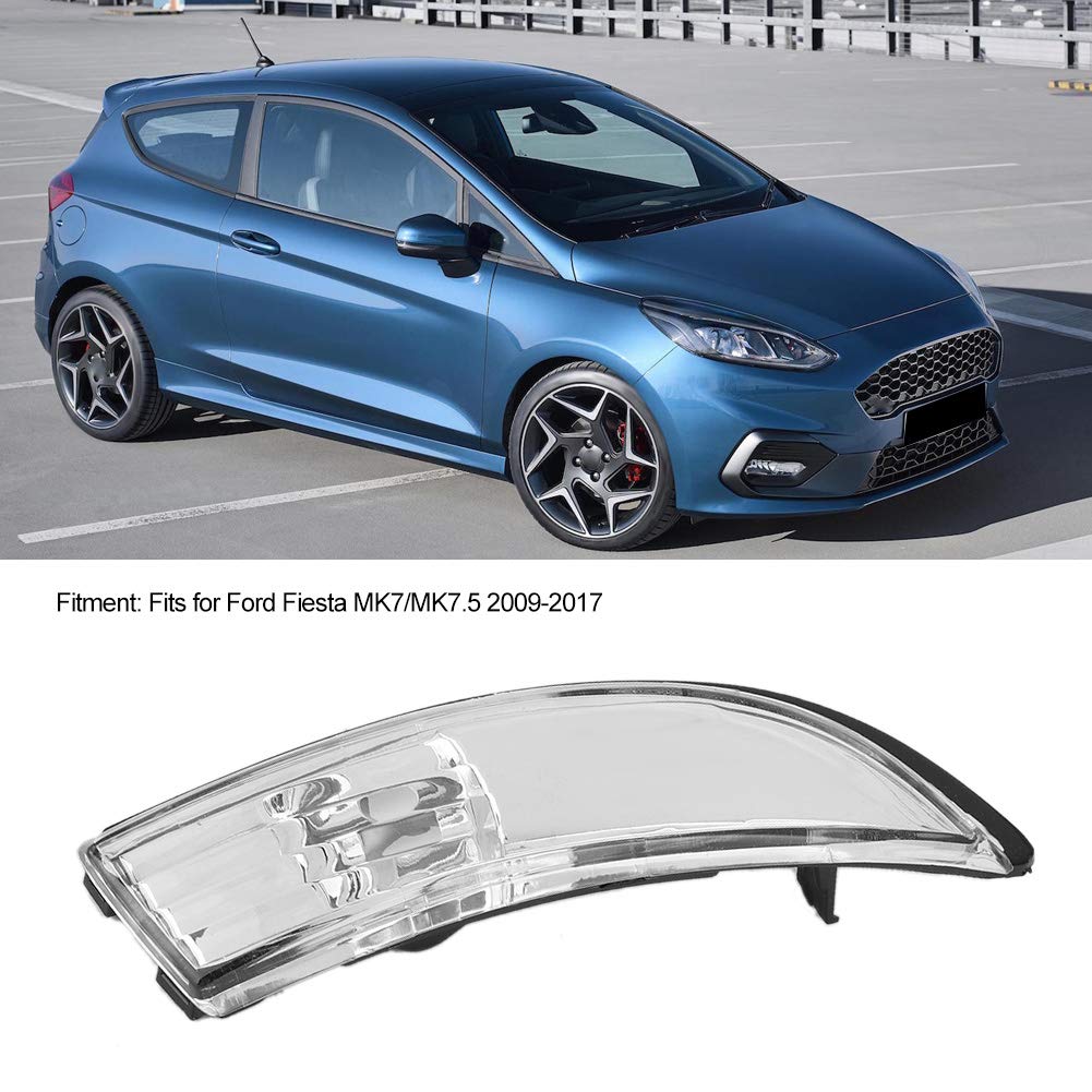 Aramox Door Wing Mirror Indicator Lens, Clear Rearview Backup Mirror Light Lens Cover Compatible With Fiesta Mk7/Mk7.5 2009-2017 (Right)