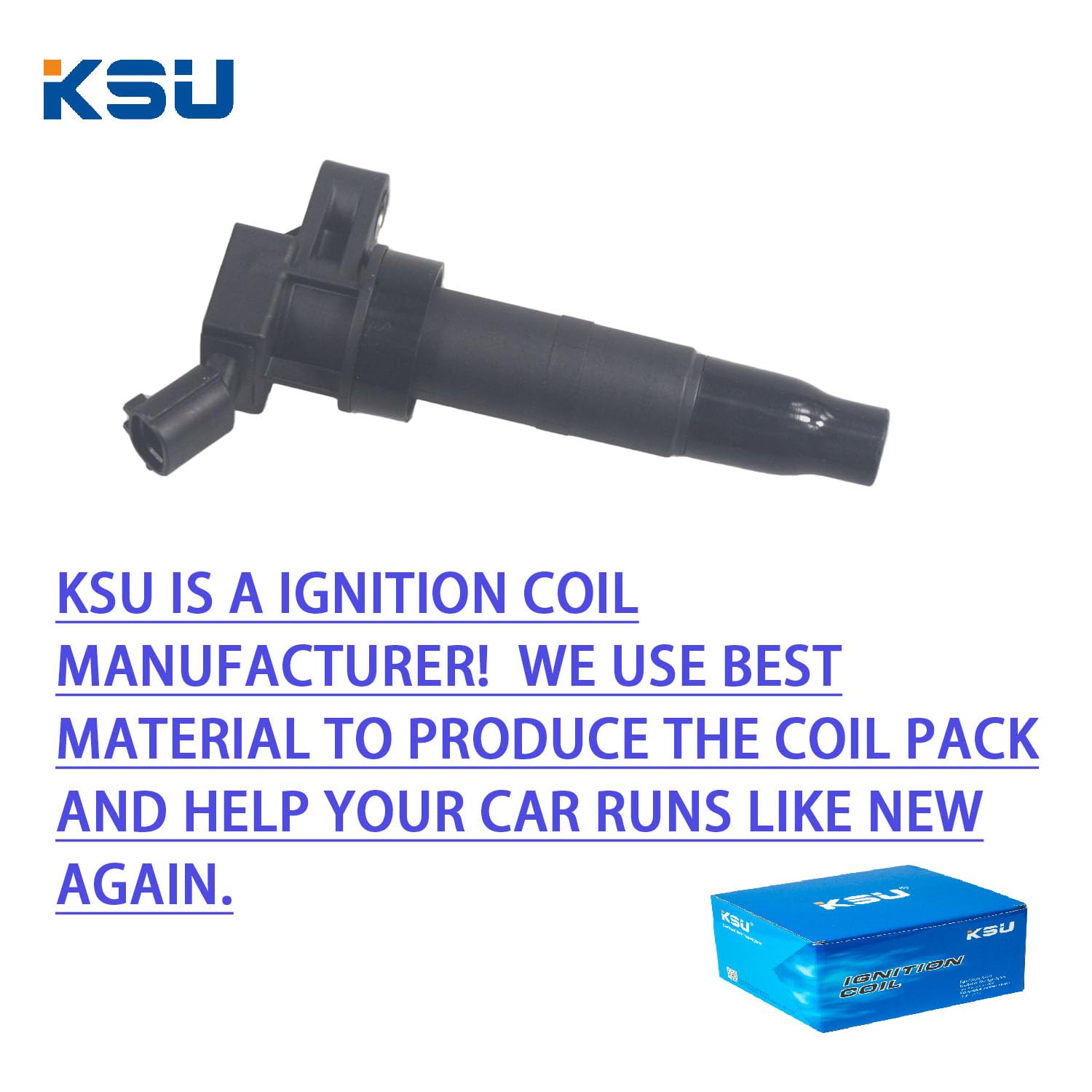KSU Coil pack & Spark Plug compatible with Hyundai Santa fe 2.4L L4 2016 2017