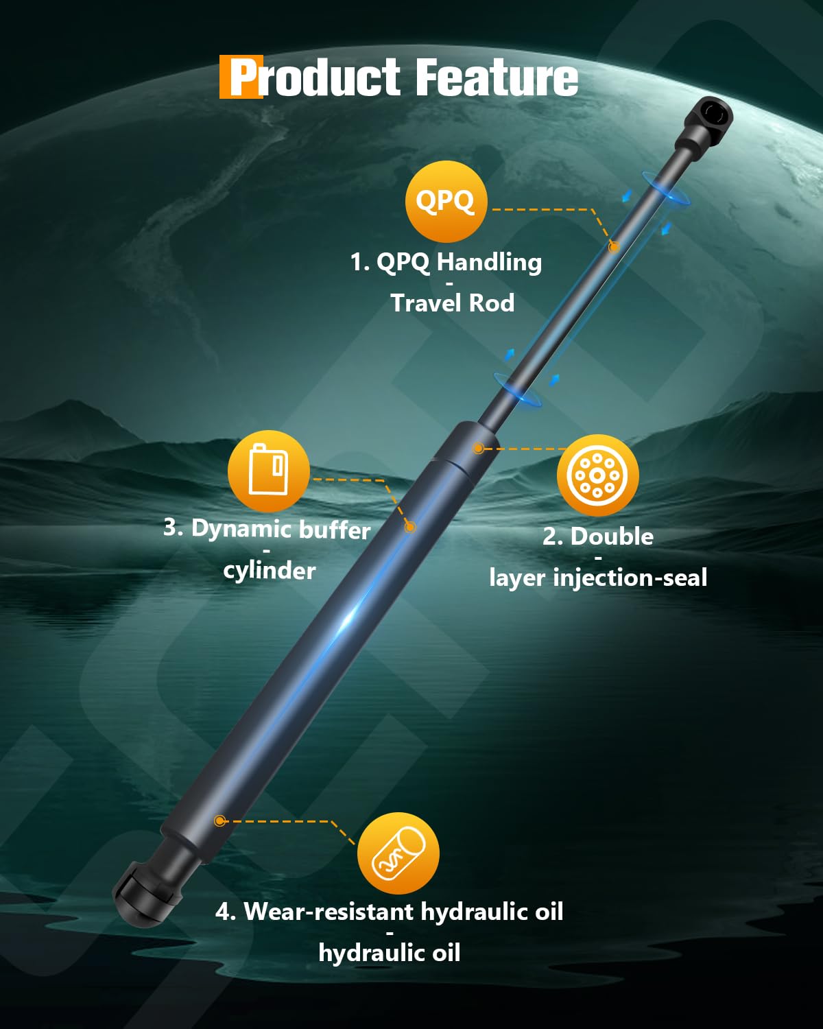 Scitoo 6603 2Pcs Lift Supports 15.43'' Fit For Kia Sorento 2003-2009 Shock Struts Window Glass