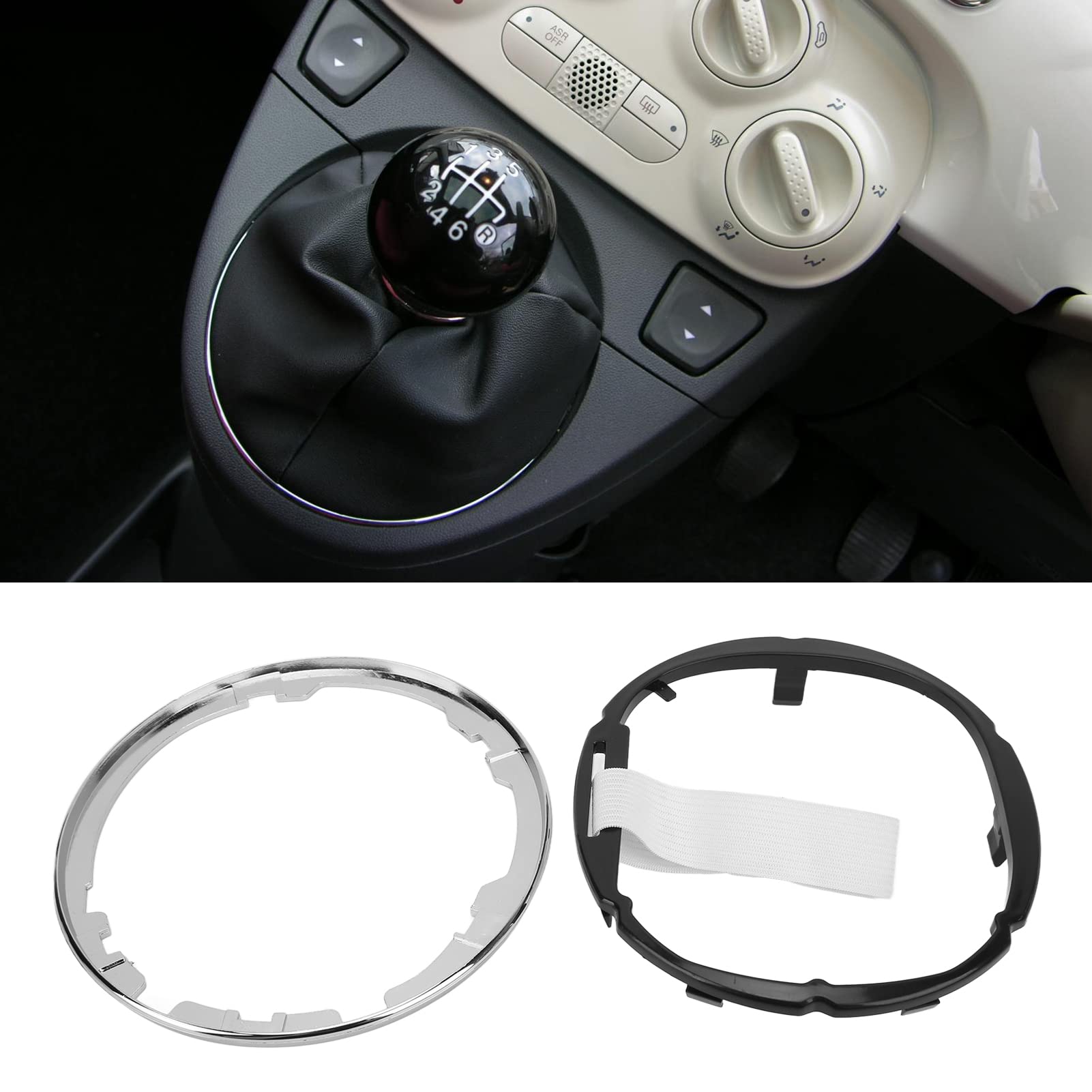 Fydun Lever Gaiter Ring Gear Stick Lever Gaiter Boot Retaining Ring 71775051 Replacement For 500 500C 2009?2015