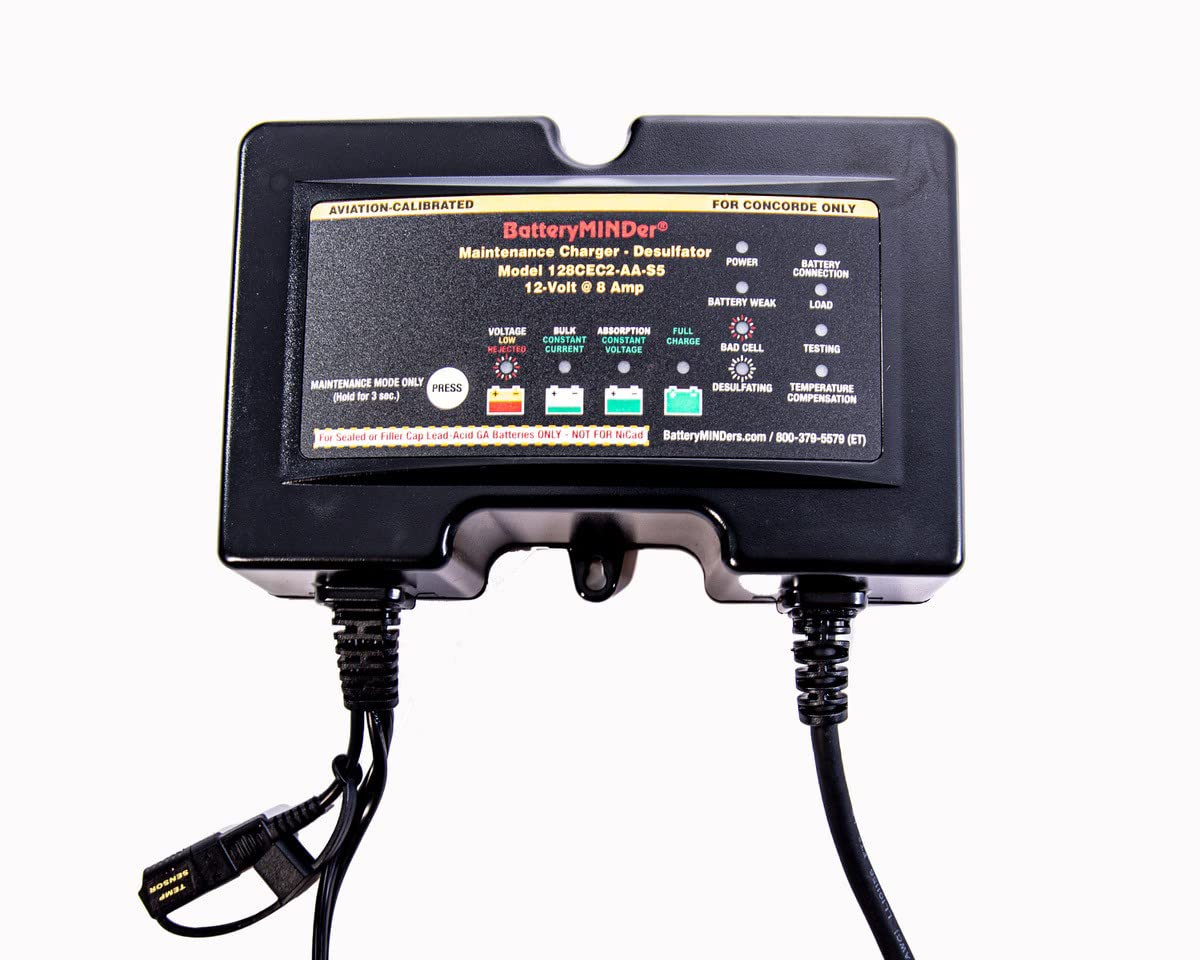 BatteryMINDer 244CEC2-AA-S5: 24 Volt-4 Amp Aviation Calibrated for Concorde ONLY Aviation Battery Charger, Battery Maintainer, and Battery Desulfator