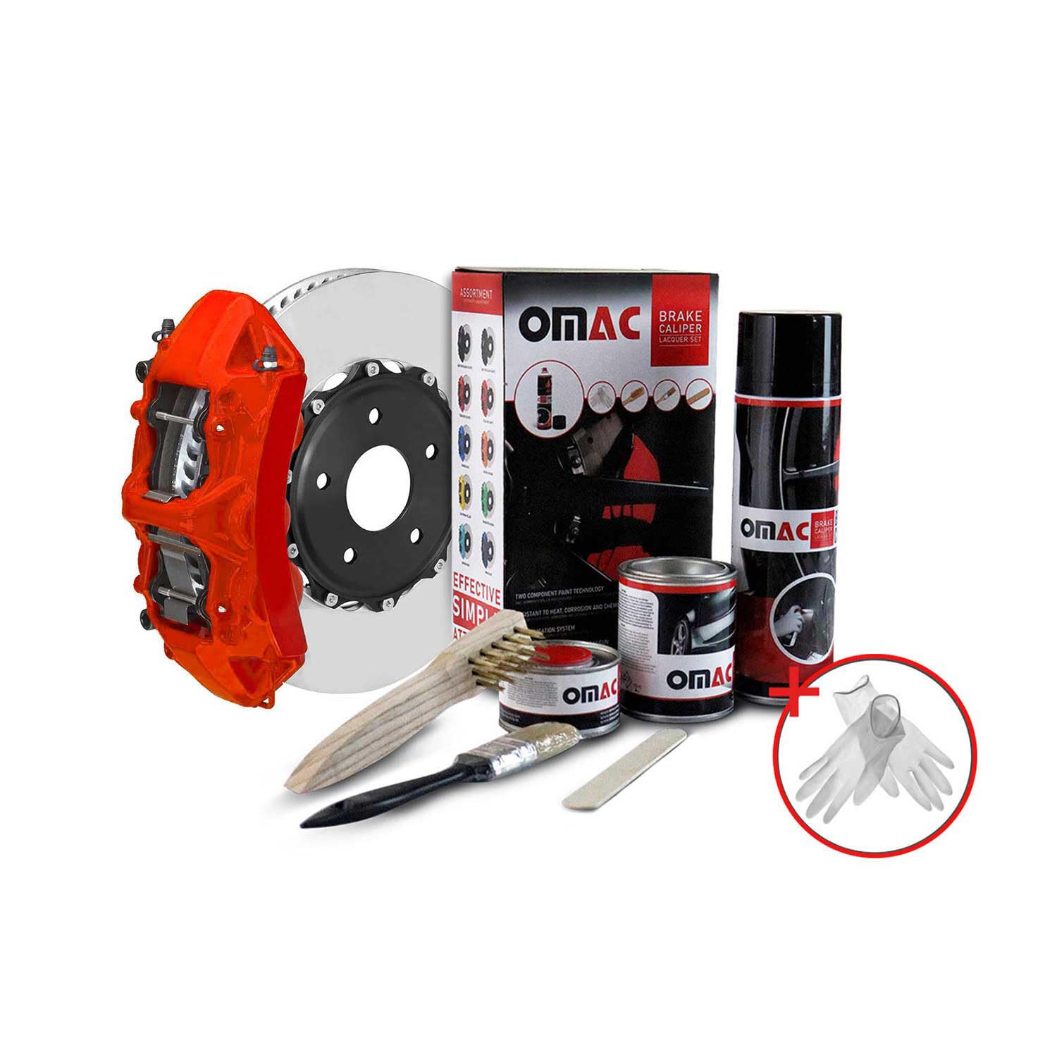 Omac Brake Caliper Epoxy Based Car Paint Kit Texas Red Matt High-Temp