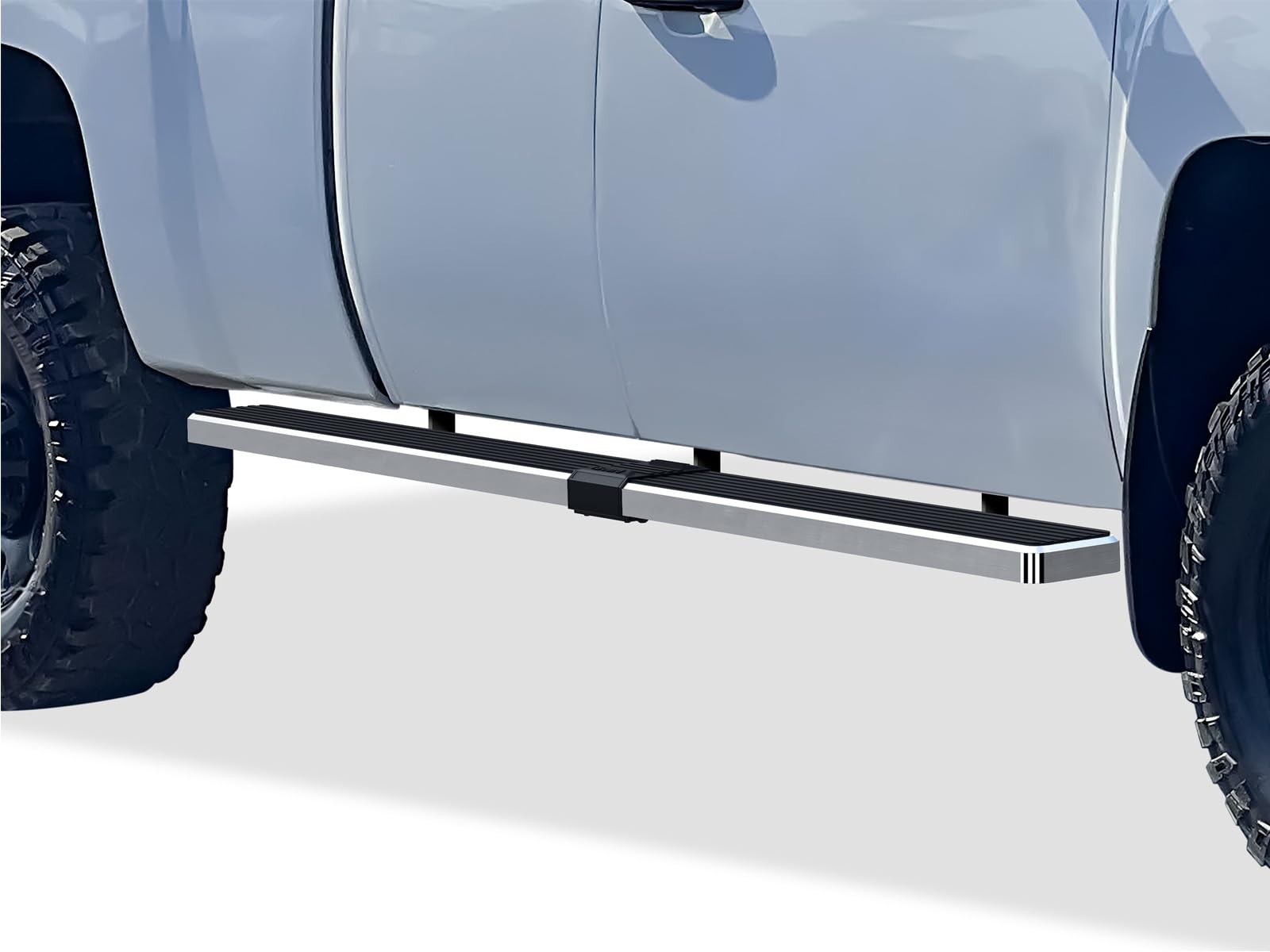 APS (Silver 6in Wheel to Wheel 304 Stainless Steel Running Boards Nerf Bars Side Steps Compatible with Chevy Silverado GMC Sierr