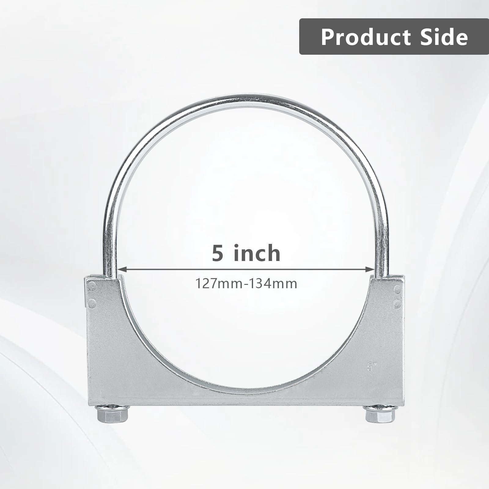 Lcgp 5'' Heavy Duty U Bolt Clamps Saddle Type Anti-Corrosion 2 Pack Muffler Clamps