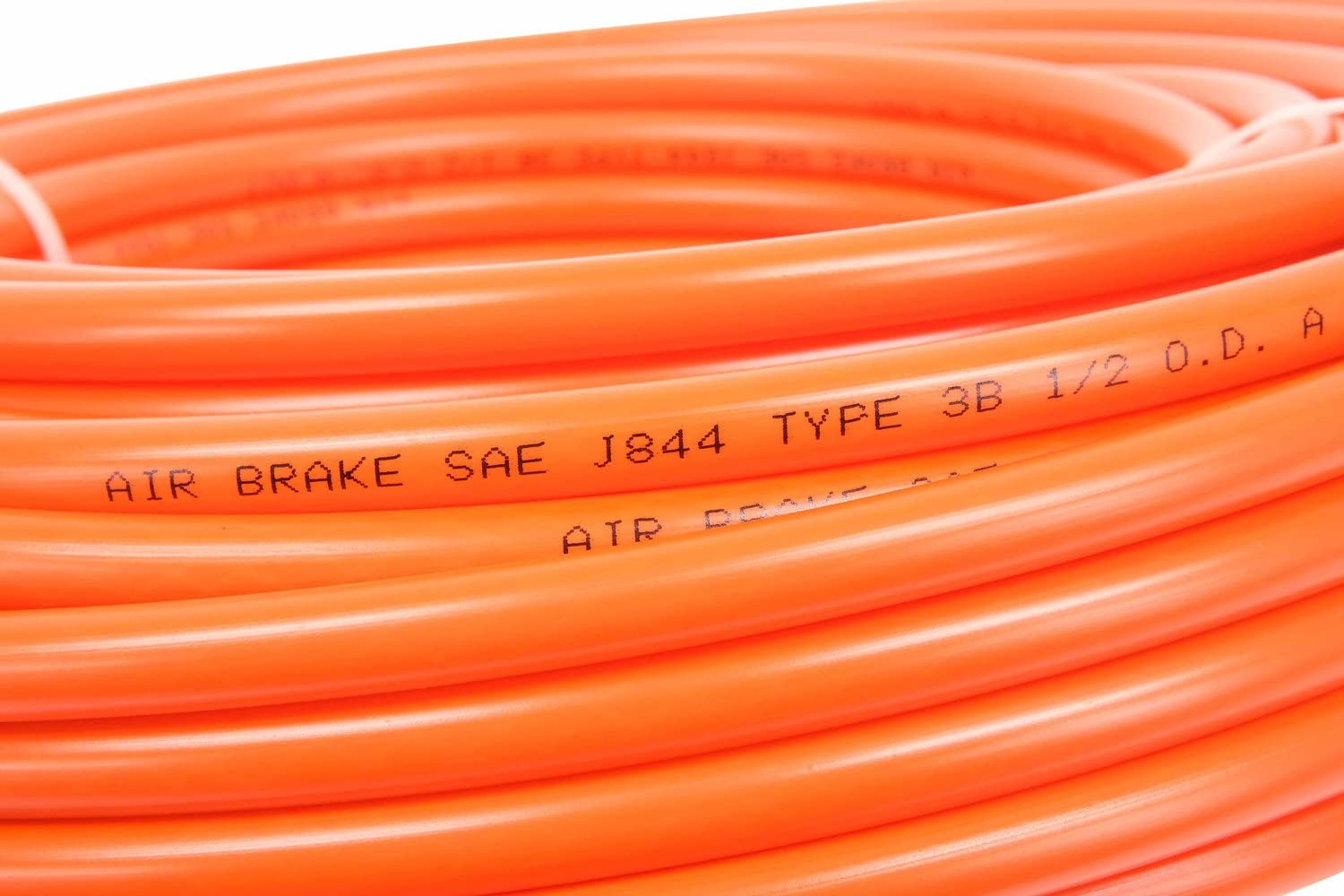 Mytee Products 3/8'' OD x 100' Orange SAE J844 Nylon Air Brake Tubing DOT Approved | Pneumatic Nylon Air Line Hose for Air Brake
