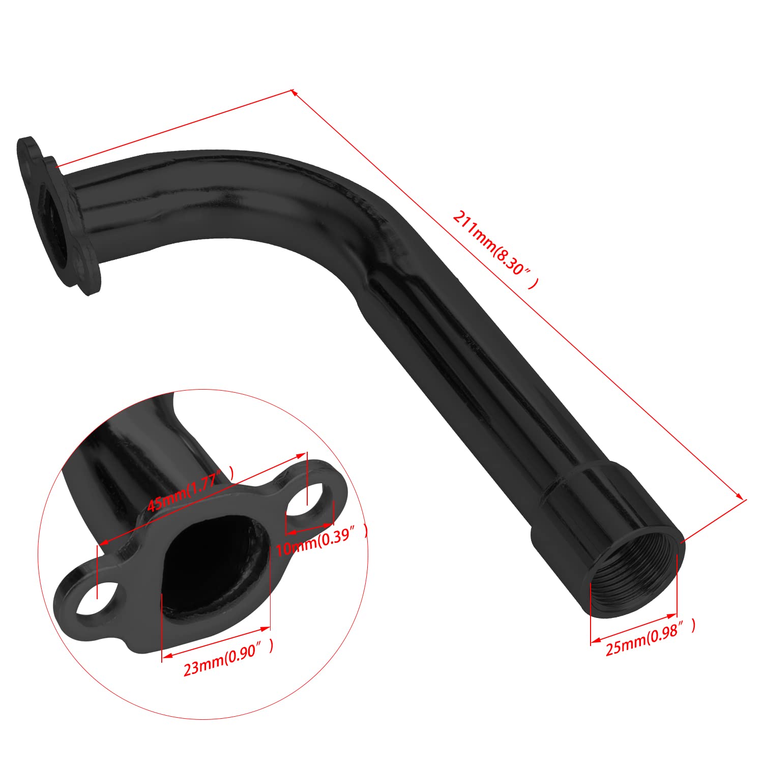 Yoxufa Upgrade 212 Exhaust Header Pipe Compatible With Predator 196Cc 224Cc 6.5Hp Engine Coleman Ct200U Ct200U-Ex Bt200X Kt196 B