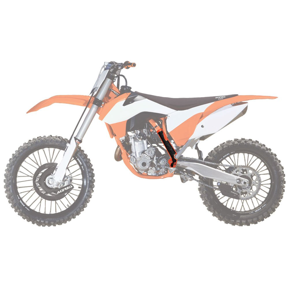 Acerbis X-Grip Frame Guards 16 Ktm Orange/Black - Fits: Ktm 300 Xc-W (E-Start) 2017-2018