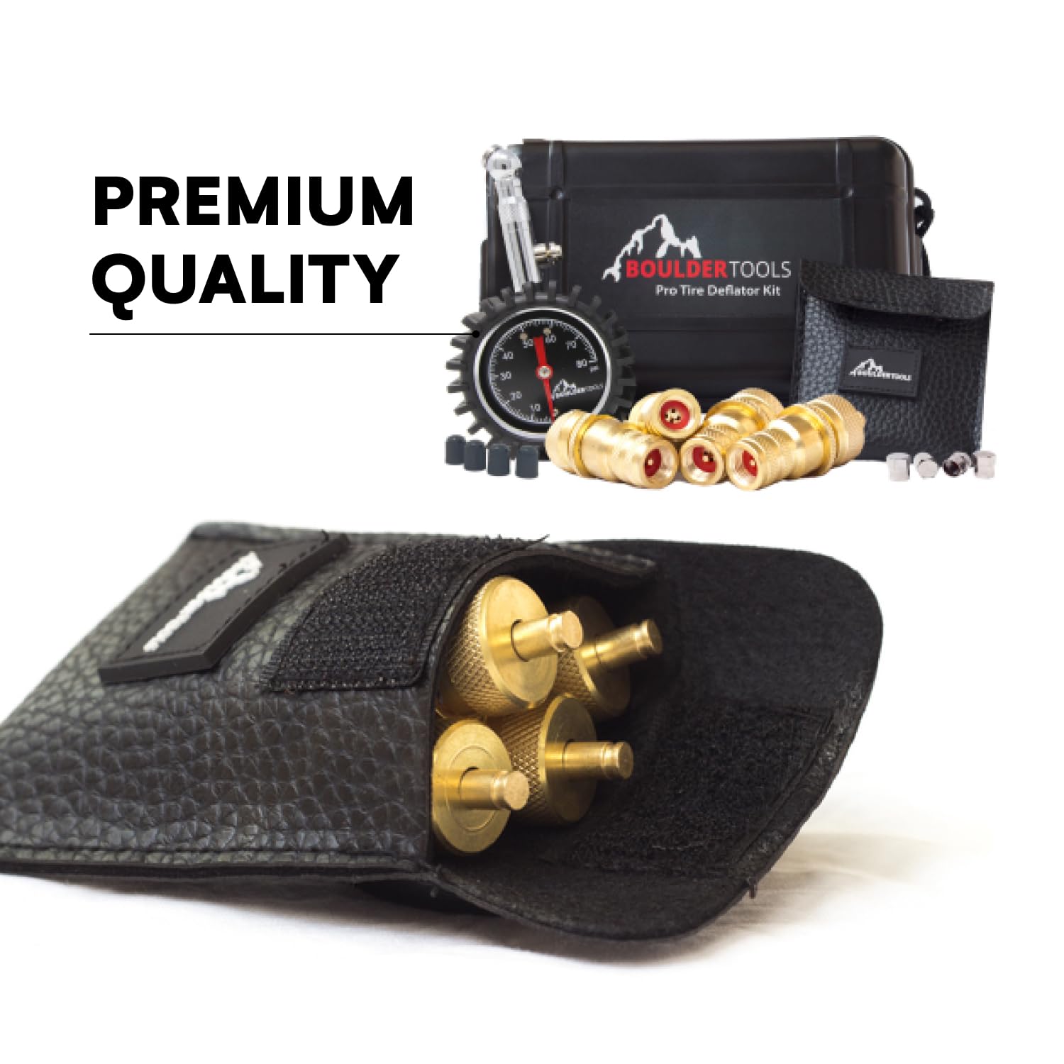 Boulder Tools Tire Deflator - 80 PSI Air Pressure Gauge - Adjustable, Automatic for Cars, Trucks and Motorcycles - Ideal Offroad