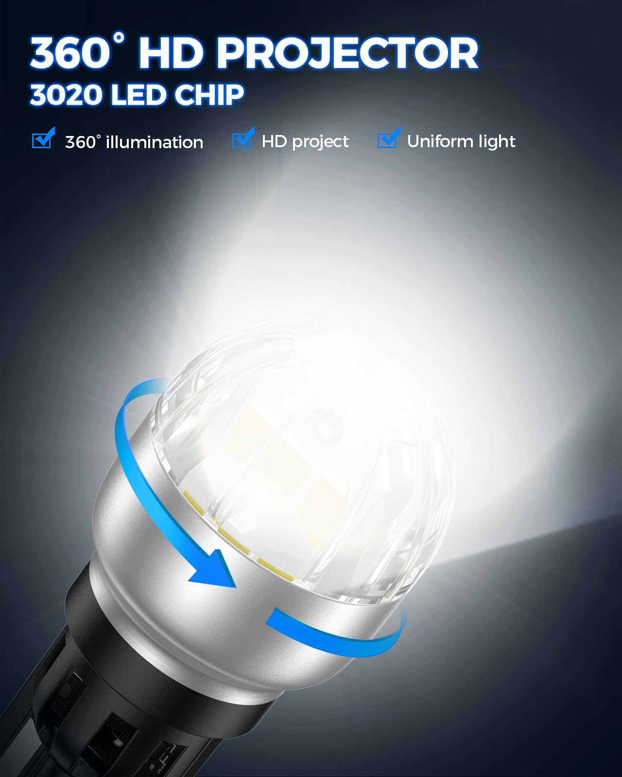 Marsauto 912 921 Led Bulbs For Backup Reverse Light, 300% Brighter T15 906 904 W16W T15 Canbus Error Free Bulb With 3020Smd Chip