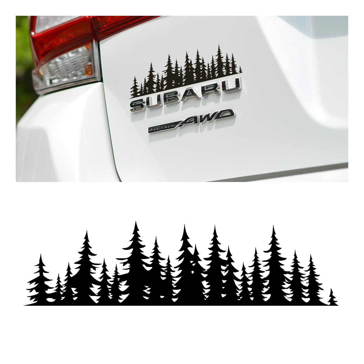 Pine Tree Forest Stickers For Car, 7 Inch Premium Graphic Auto Body Decals, Forest Logo Badge Diy Stickers For Trunk Tailgate Em