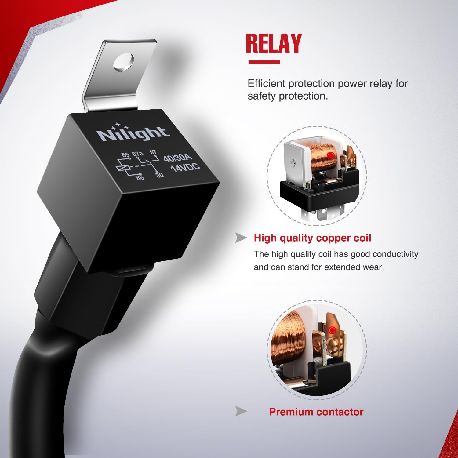 Nilight 14Awg Led Light Bar Wiring Harness Kit 12V On Off 5Pin Rocker Switch Laser Waterproof Toggle Switches Power Relay Blade