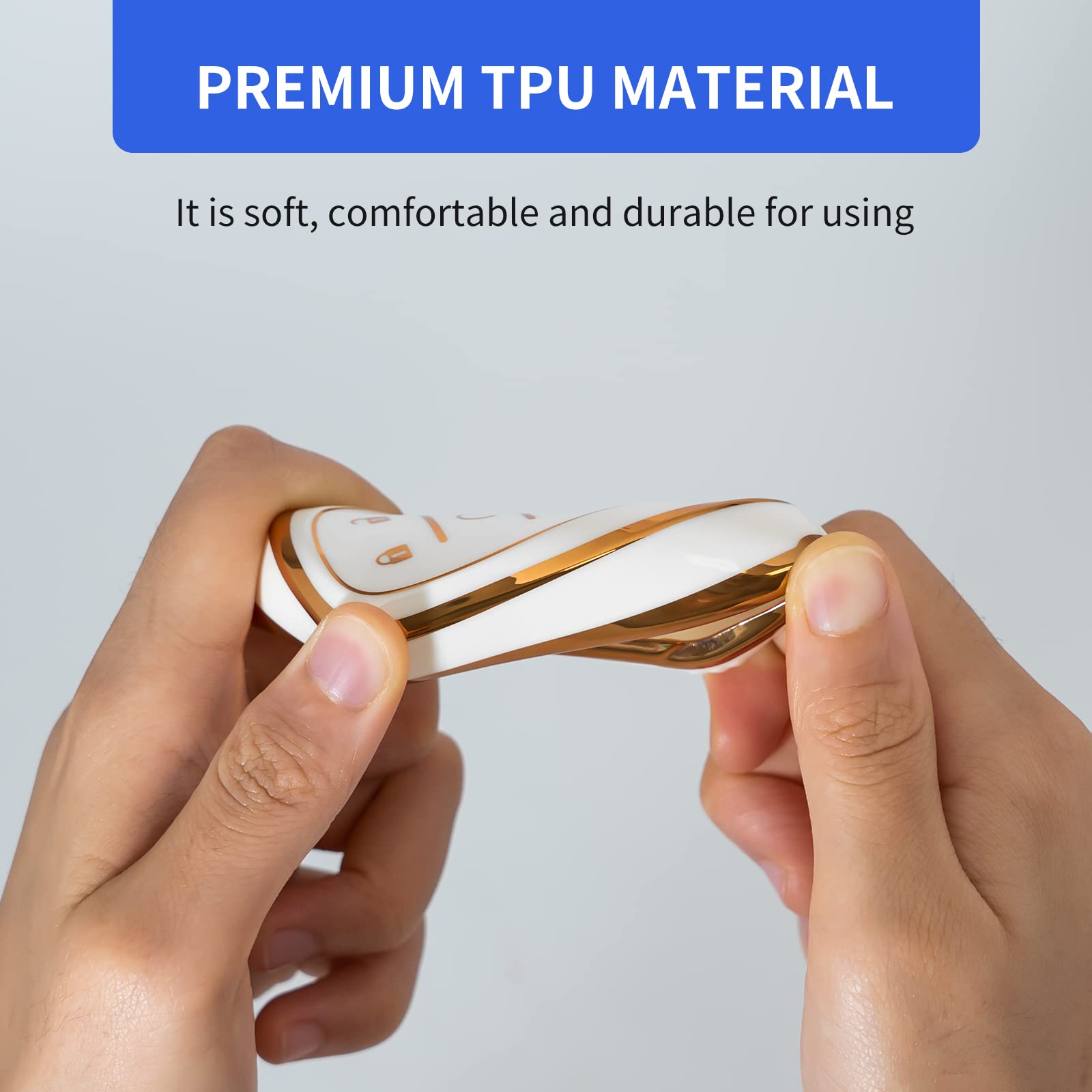 Offcurve For Chevrolet Car Key Fob Cover Case Soft Tpu Full Car Key Shell Car Accessories Remote Key Protector Compatible With Chevrolet Chevy Equinox Malibu Camaro Traverse Smart Key