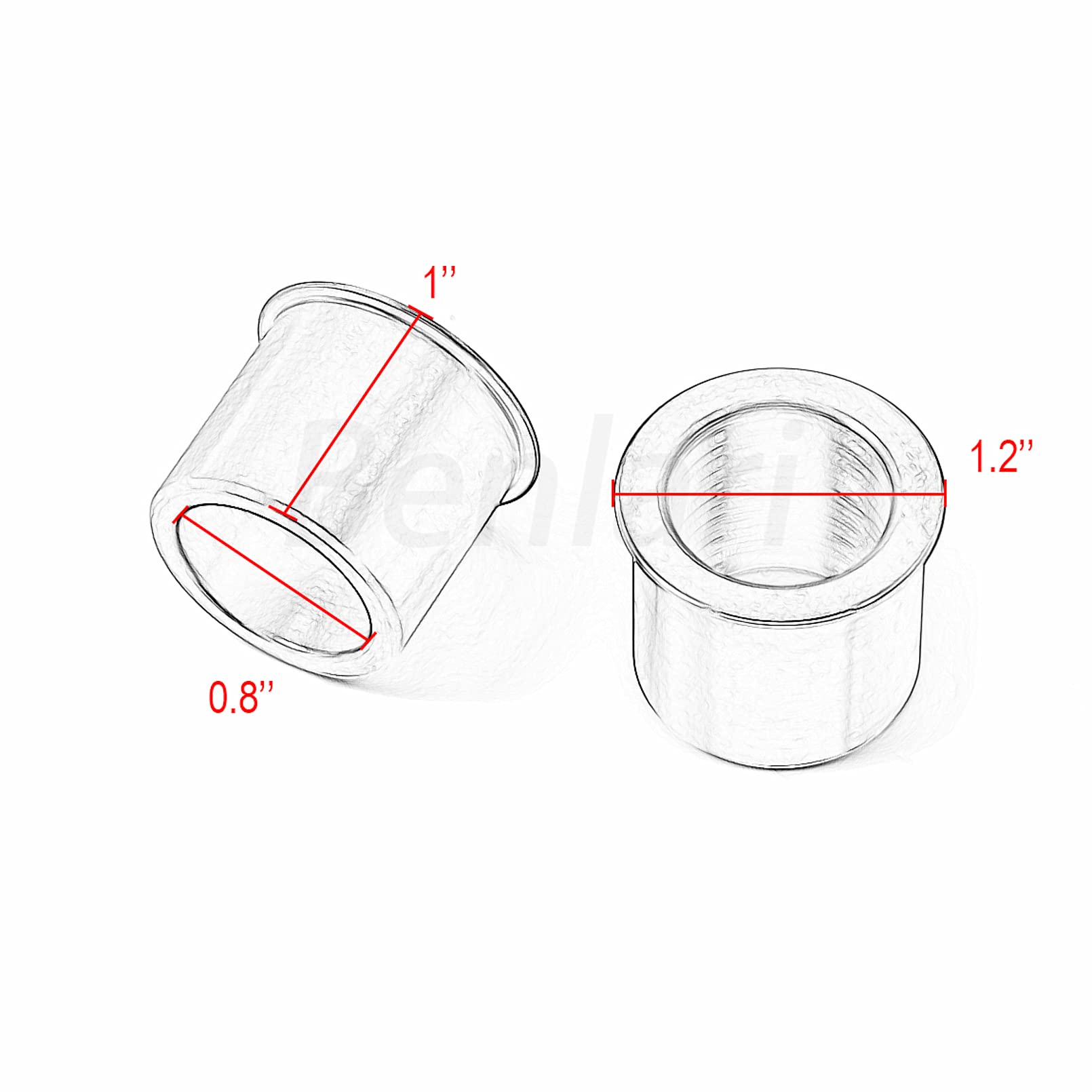 Benlari Stainless Steel Wheel Bearing Reducer 1'' to 3/4'' Axle Reducer Spacer Compatible for Harley Davidson Touring Softail Dy