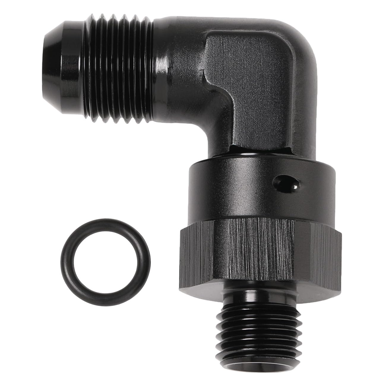 Podavelle 6An Male Flare To 4An -4 Orb O-Ring Boss 90 Degree Swivel Fitting Adapter Aluminum Black