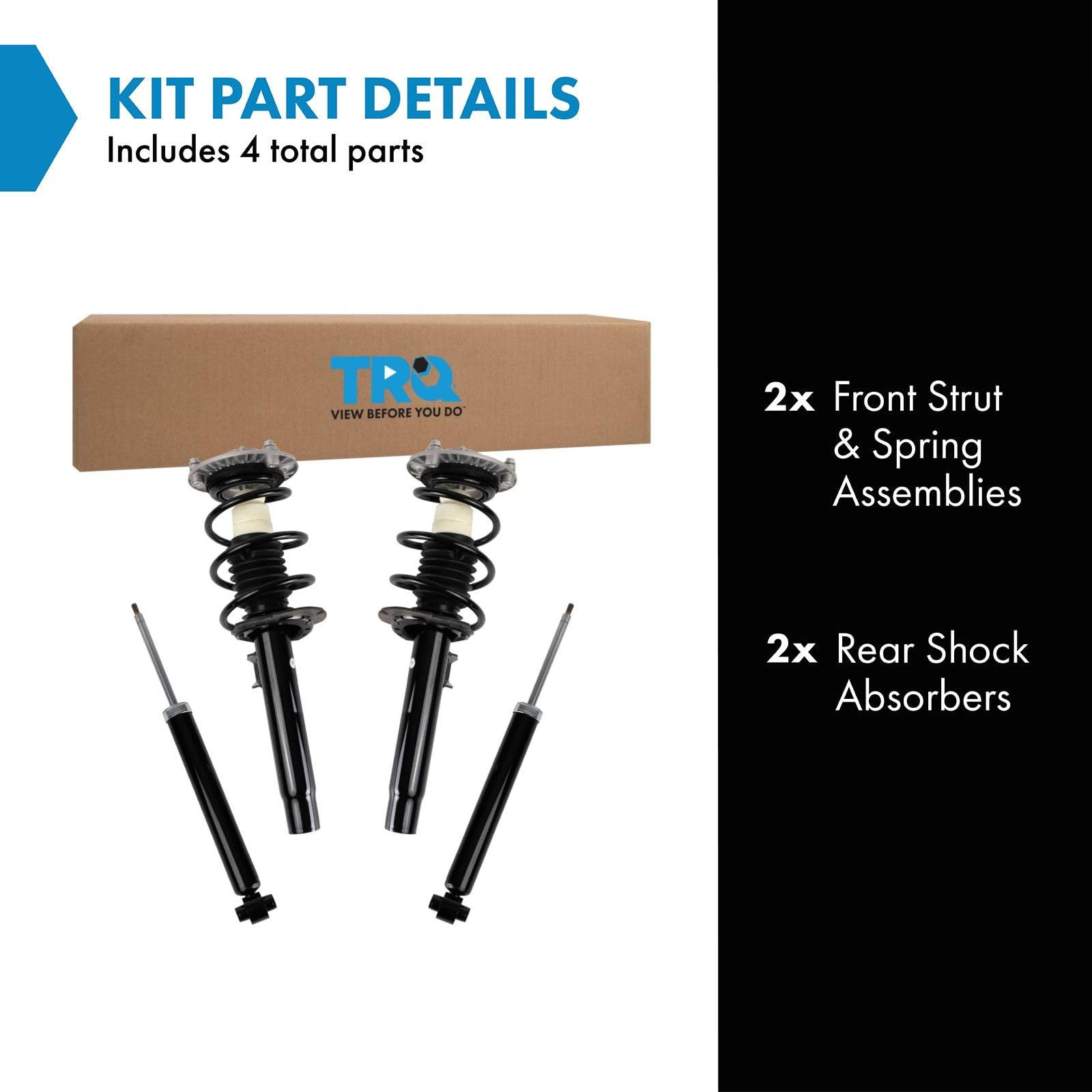Trq Front & Rear Complete Strut & Shock Absorber Kit For Bmw 3 Series New