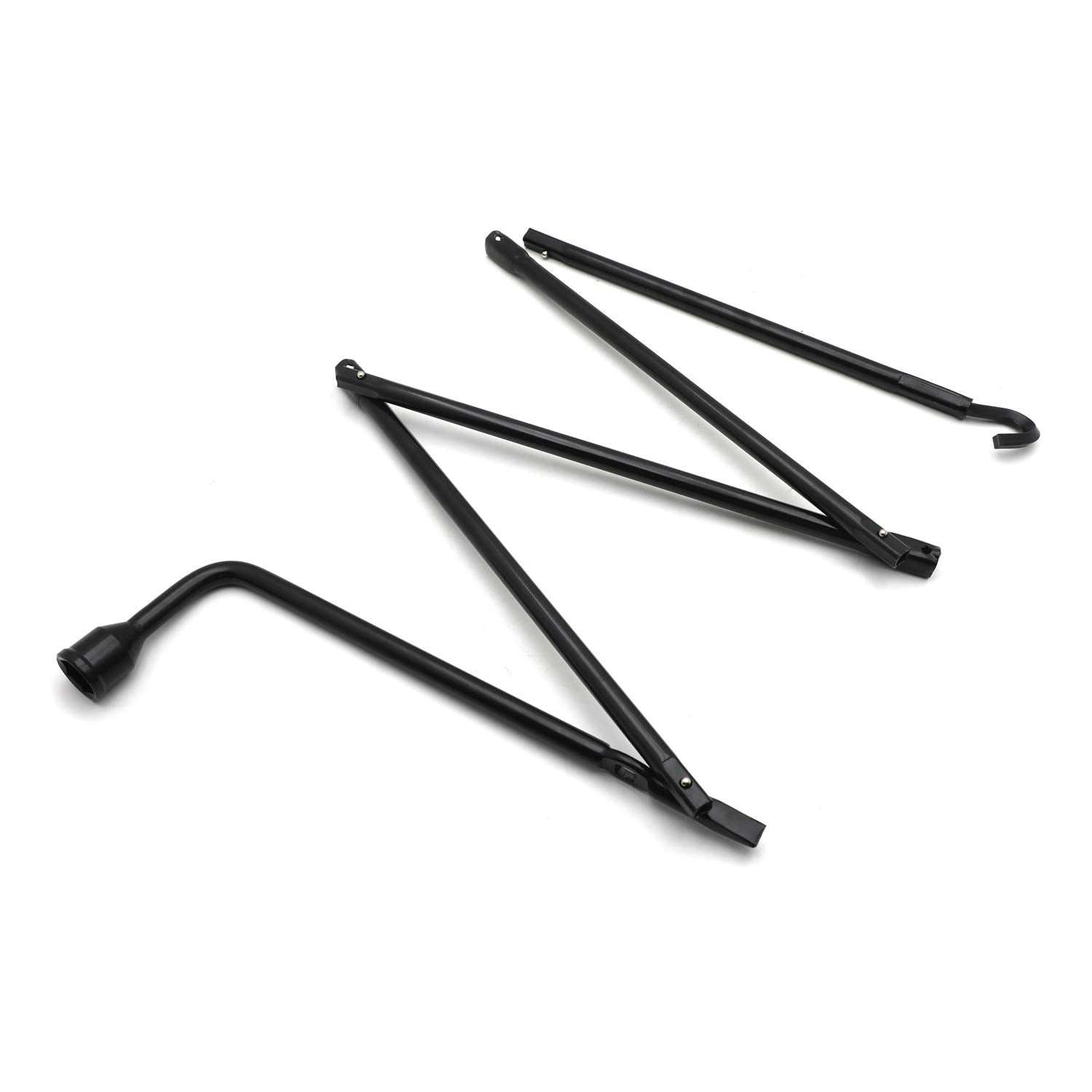 Httmt- Black Spare Tire Lug Wrench Kit Compatible With Ram 1500 2002-2015 Pickup Repair Change Tool Kit [P/N: Et-Car-Tire001-Bk]
