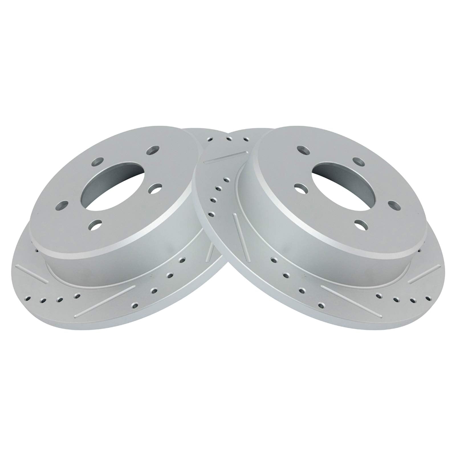 Trq Rear Performance Brake Rotors Set Premium G-Coated Cross Drilled & Slotted Compatible With 1995-2001 Ford Explorer 2001-2002