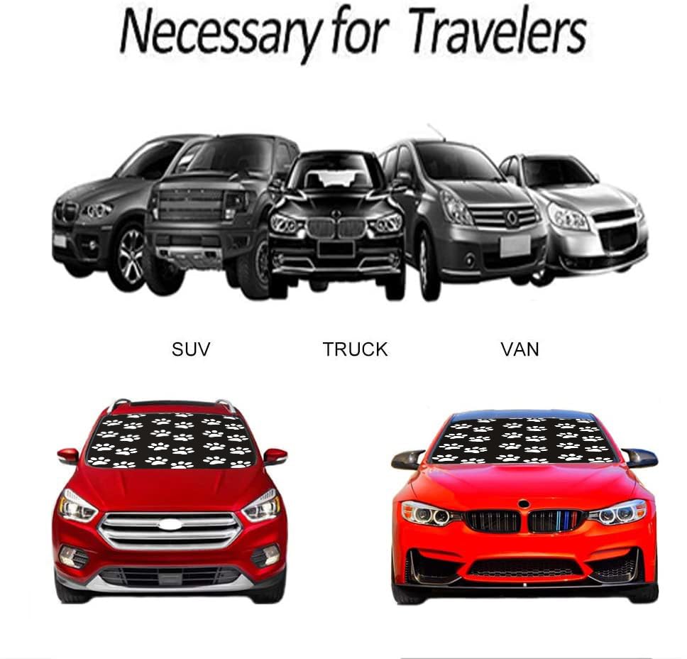 [2025 Upgrade]Windshield Sun Shades, Cute Dog Paw Pattern Sunshade For Car Suv Truck,Keep The Vehicle Cool,Easy To Use Protect T