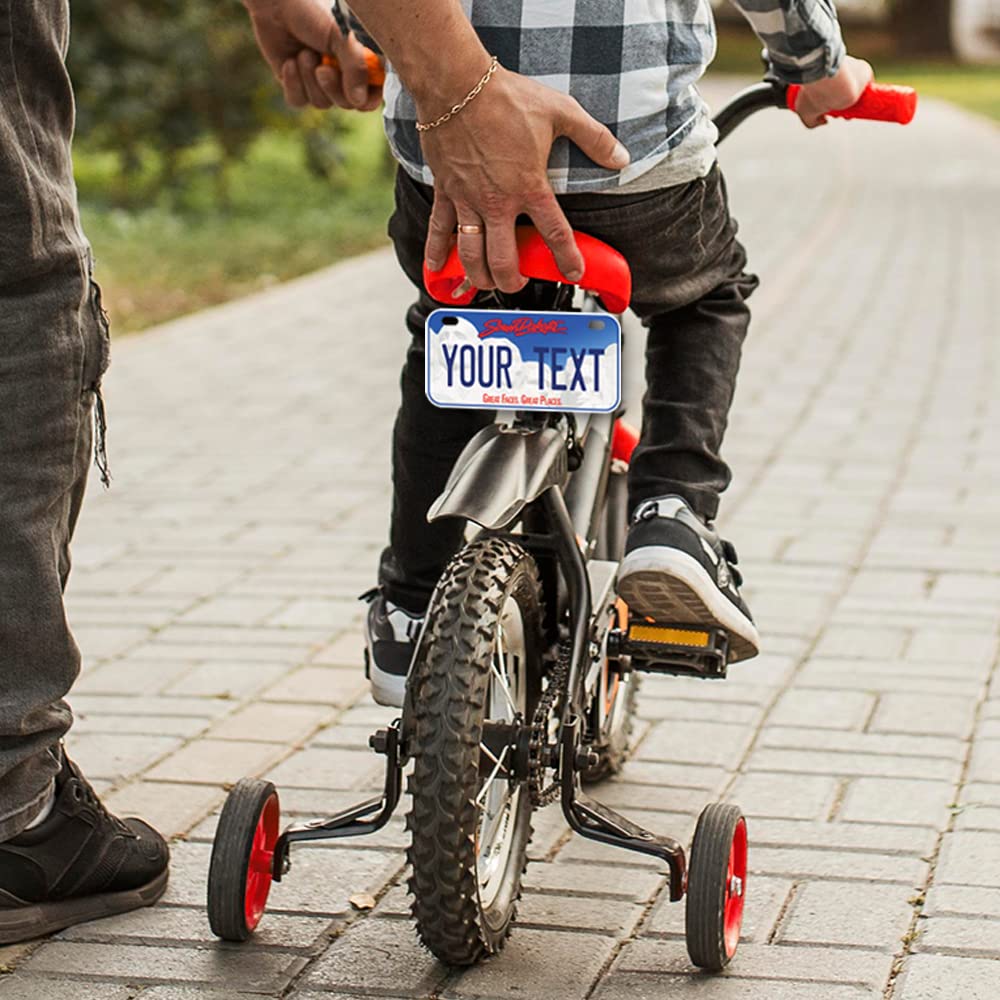 Inkmyplate Personalized South Dakota Small License Plate | Bike 6X3 Inch | Select From All 50 States | 3 Sizes | Custom License