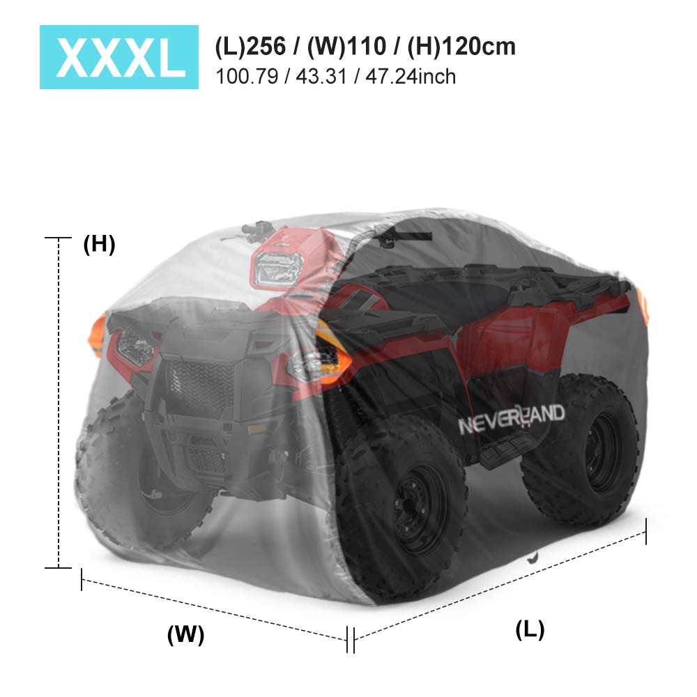 NEVERLAND ATV Cover Waterproof Heavy Duty XXXL Universal Quad Cover Outdoor Storage Cover 4 Wheeler Rain Cover All Weather for P