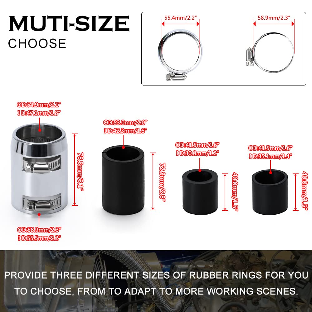 Hypertune Universal 36'' Stainless Steel Radiator Flexible Coolant Water Hose Kit W Cap Clamp Silver