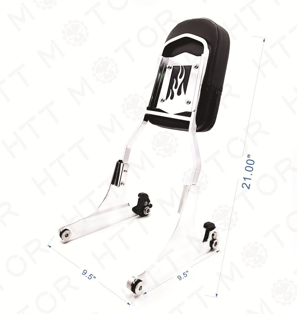 Httmt Mt501-006F+502-012-Cd Detachable Sissy Bar Backrest & Luggage Rack Compatible With Harley Fatboy Softail Flstn