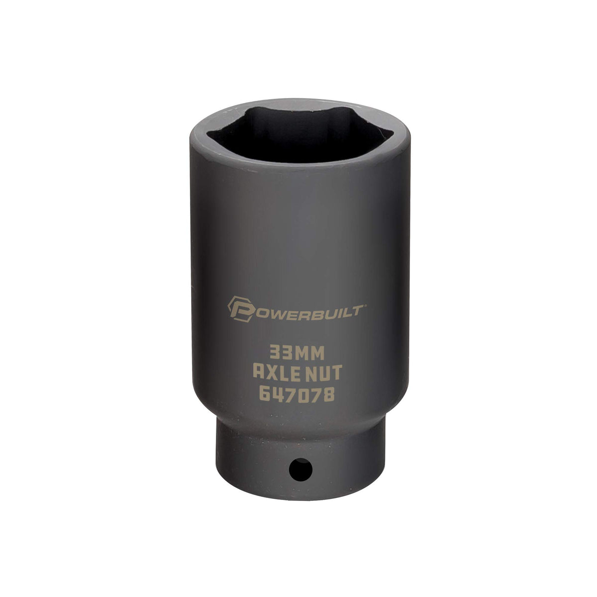 Powerbuilt 1/2'' Drive 33Mm Axle Nut Socket - 647078 , Black