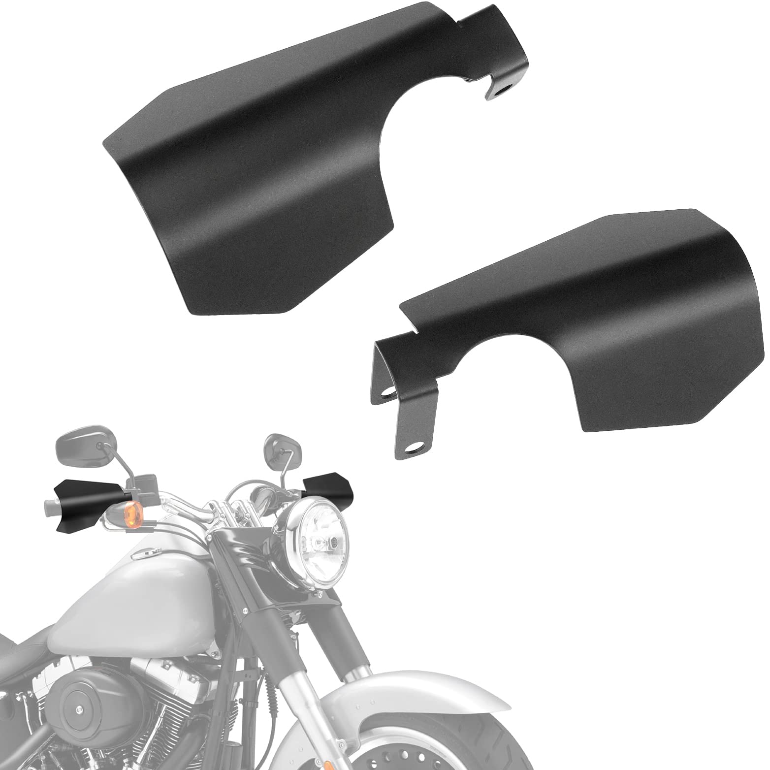 Kemimoto 1 Pair Motorcycle Handguards, Coffin Cut Hand Guard Hand Shields Compatible With 2012-2022 2023 Softail Fat Bob Slim Sp