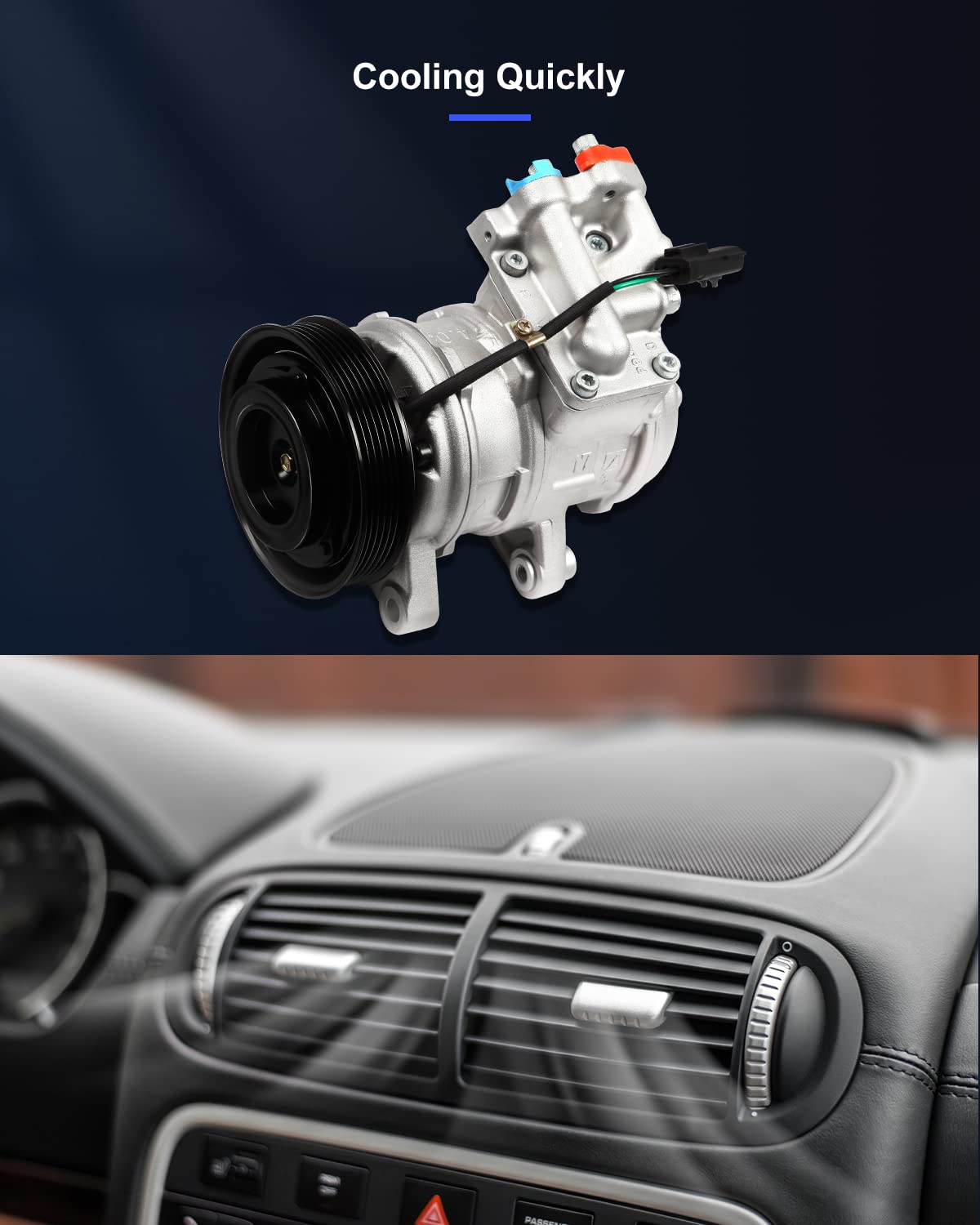 Eccpp Ac Compressor 1999-2004 Fit For Jeep Grand For Cherokee 4.0L 1999-2006 For Jeep Wrangler 4.0L Air Conditioning Compressor