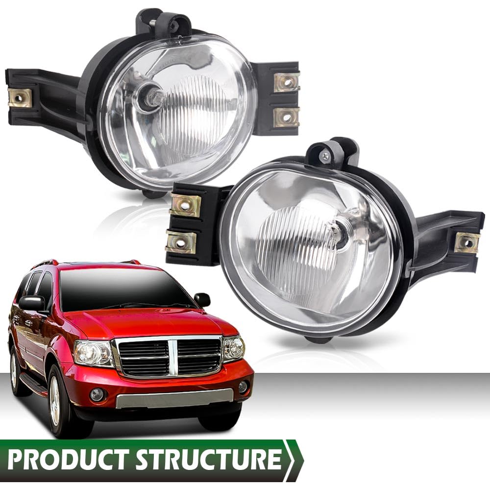 Grand Orange Bumper Driving Fog Lights Lamp Kit Compatible With Dodge Ram 1500 2500 3500 2002-2008 Clear Lens Driver And Passeng