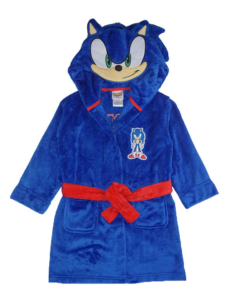 Sonic The Hedgehog Boys Costume Plush Fleece Robe, Sonic Blue, 8
