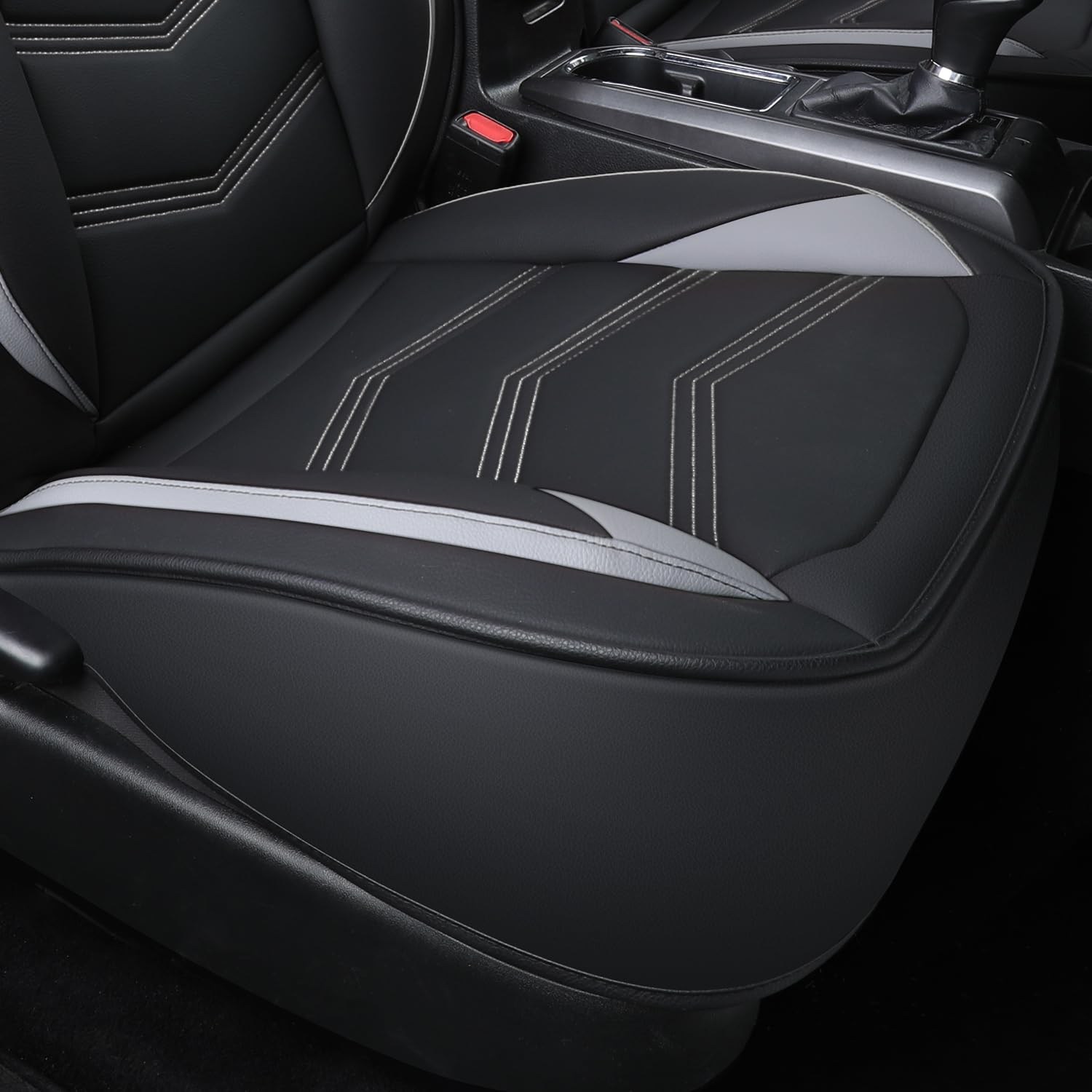 Luckyman Club M9-2 Front-Only Seat Covers For Toyota Tacoma 2024-2025 With Waterproof Faux Leather (Front Only, Gray)