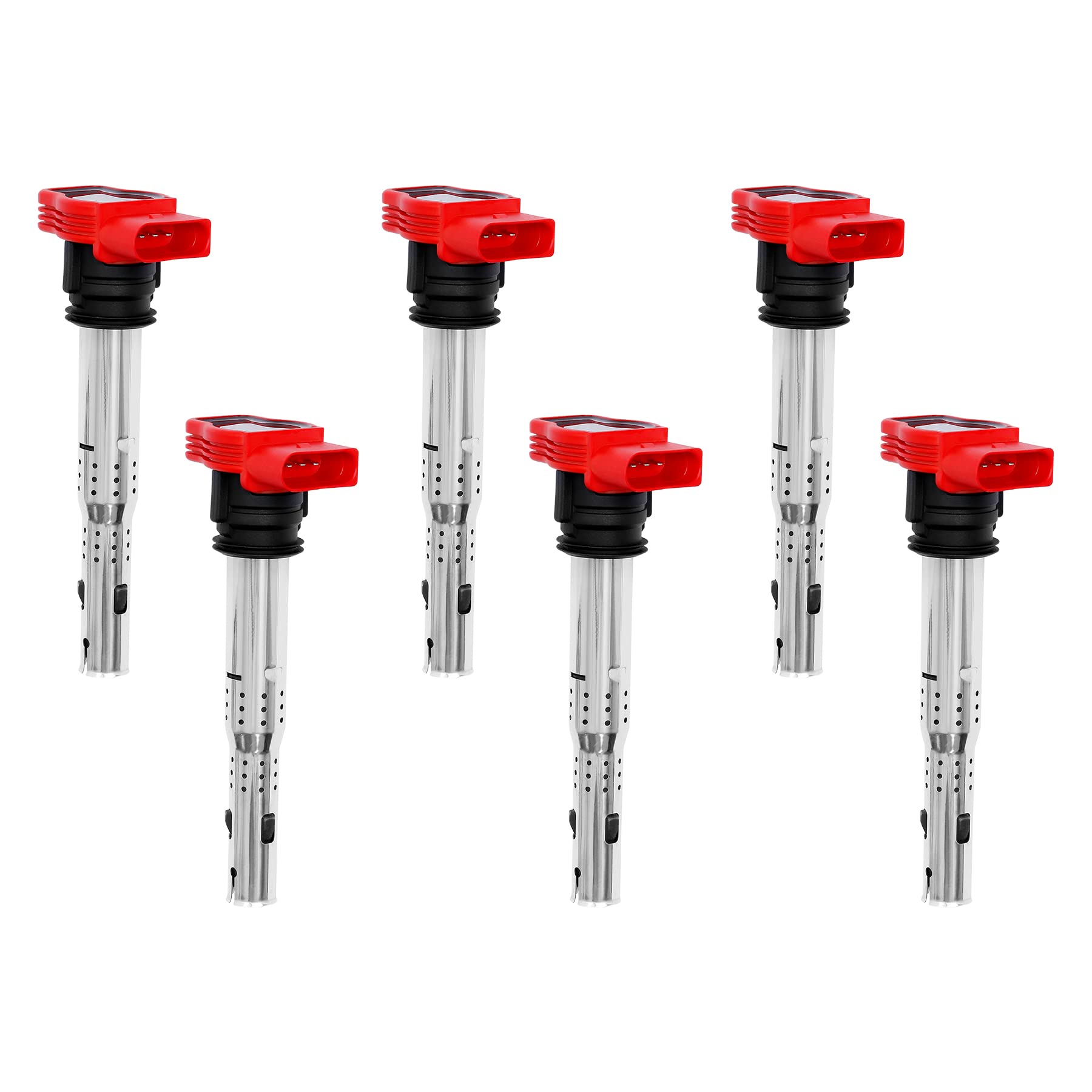 Ignition Coil Pack 6Pcs Compatible With Audi A4 A5 A6 Q5 Q7 R8 S4 S5 Volkswagen Touareg 3.0L 3.2L 4.2L 5.2L & More Replaces# 06E