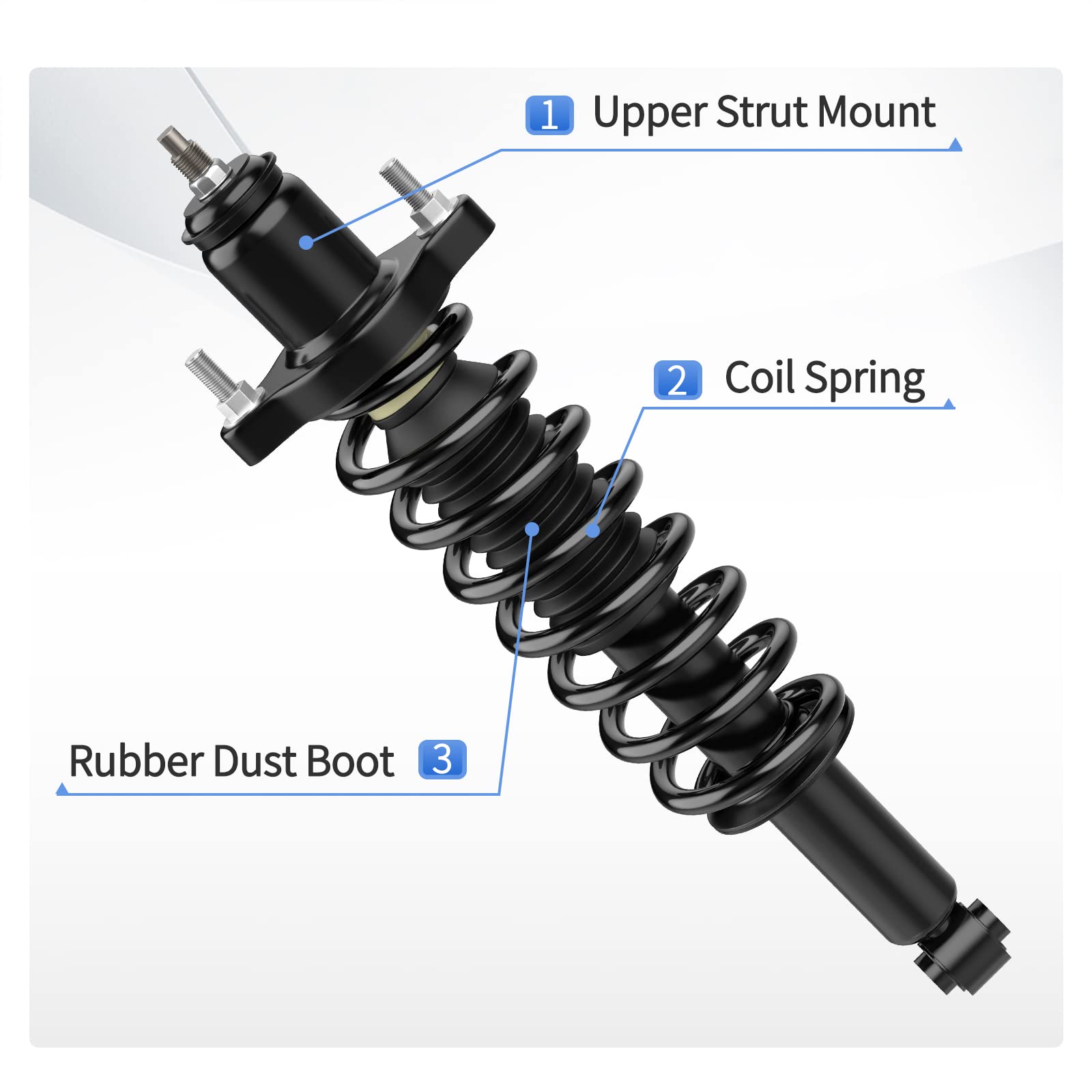 Yitamotor Rear Pair Complete Struts Compatible With 2007-2012 Dodge Caliber 2007-2016 Jeep Compass, 2007-2016 Jeep Patriot