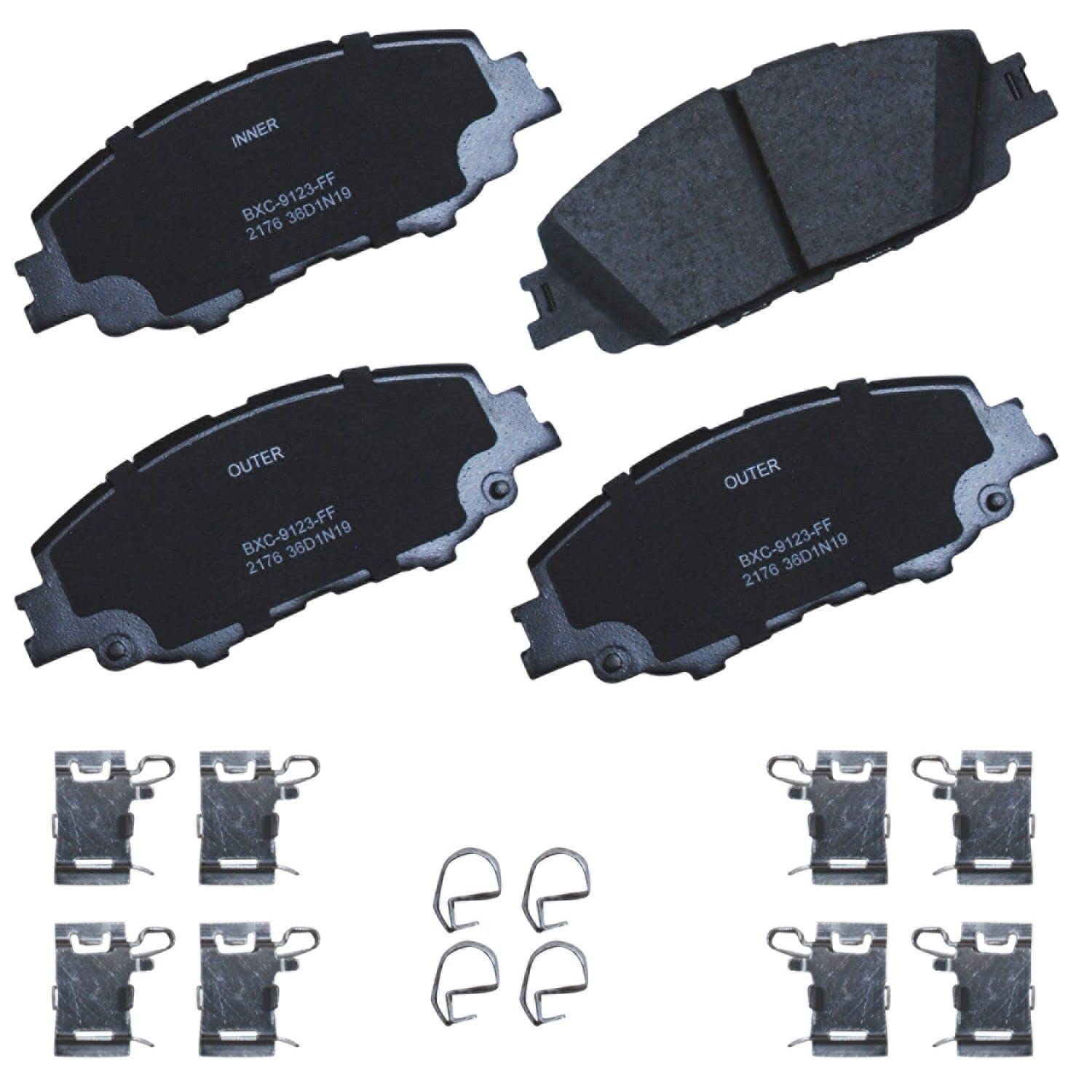 Bendix Premium Sbc2176 Ceramic Front Brake Pads For Toyota Corolla 2024-2019, Prius 2024-2023, Prius Prime 2022-2020