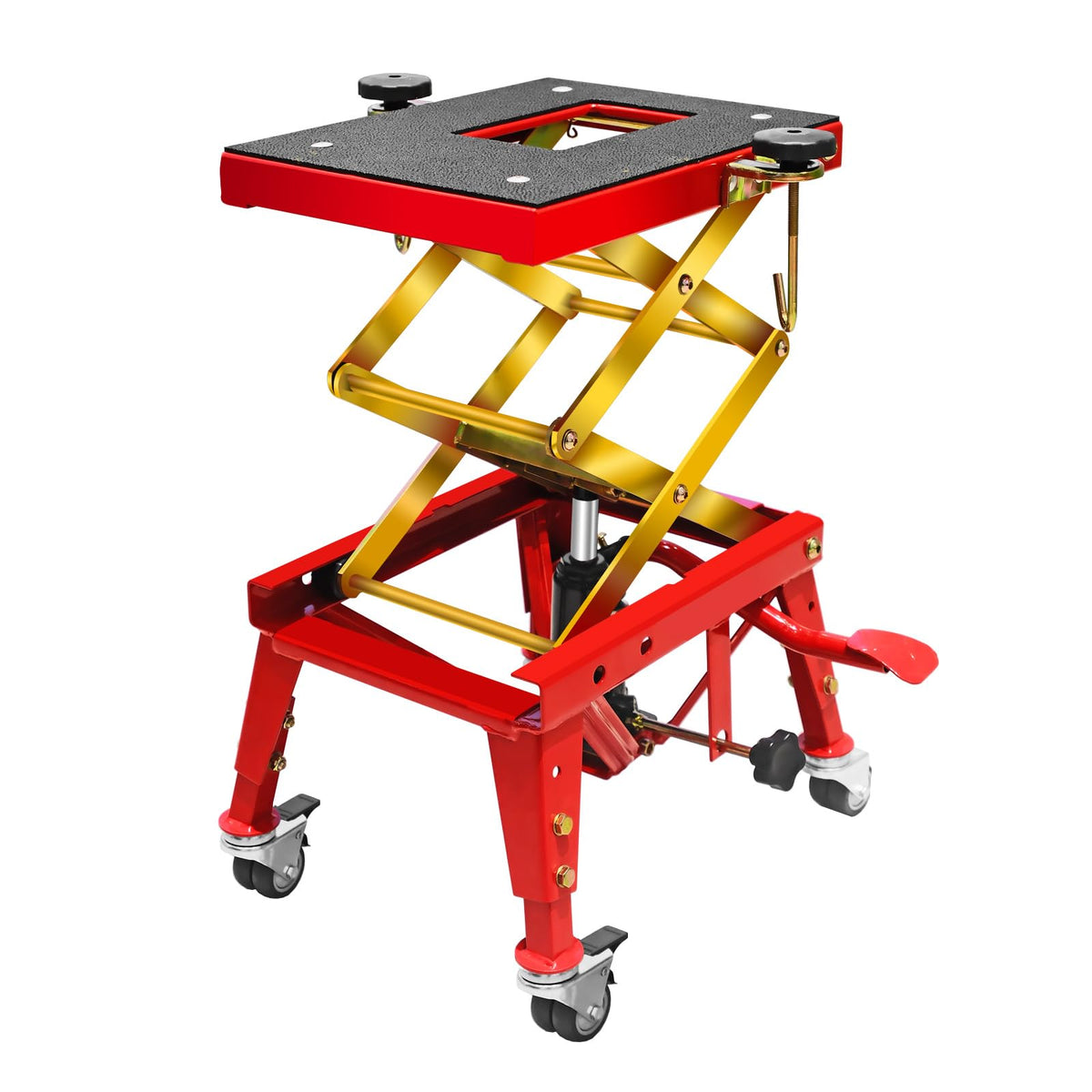 Jack Boss 350 Lbs Motorcycle Lift Jack Table, Hydraulic Foot-Operated Scissor Lift Jack for ATV Dirt Bike, Motorcycle Stand with