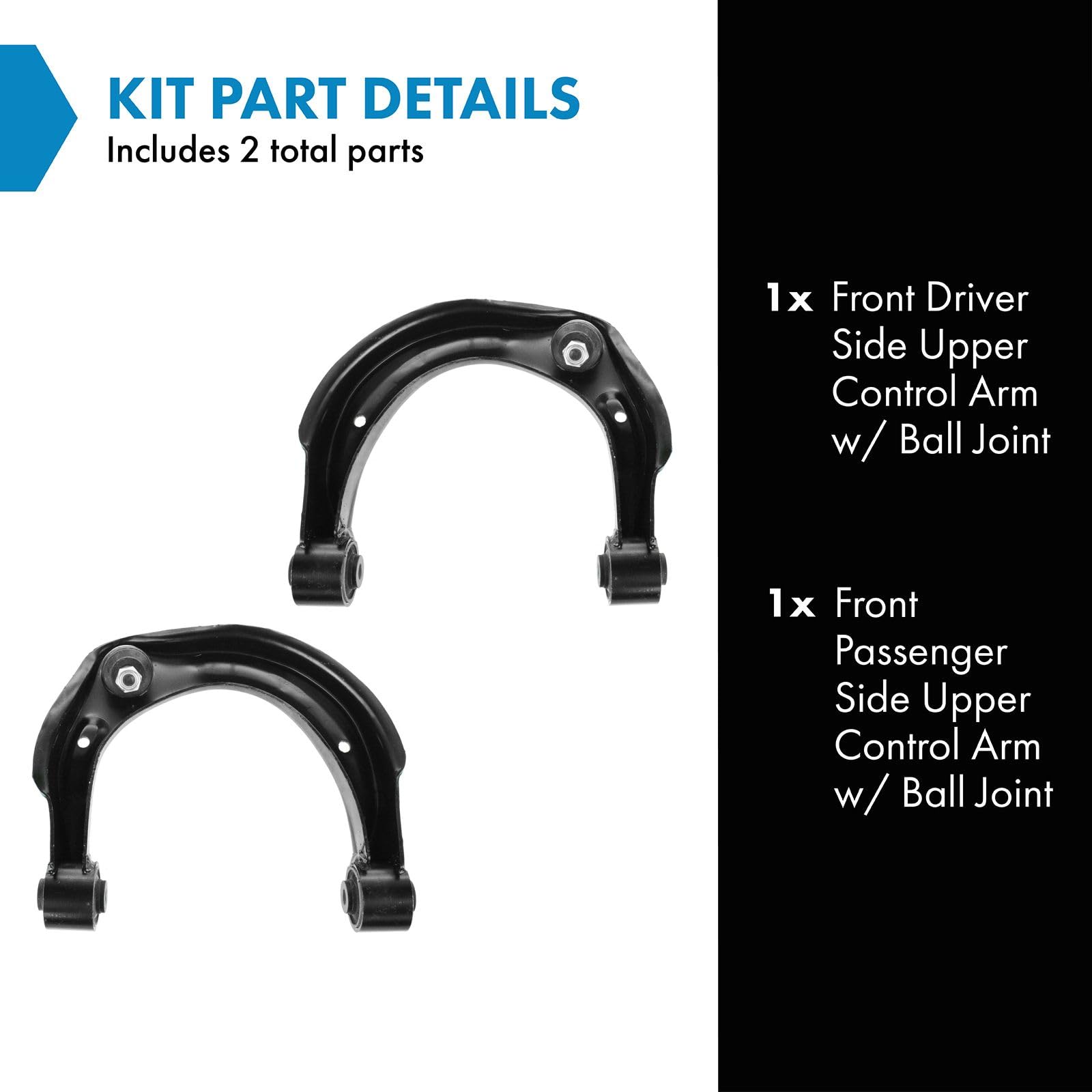 Trq Front Upper Control Arm With Ball Joint Set Compatible With 2006 Hyundai Azera Sonata