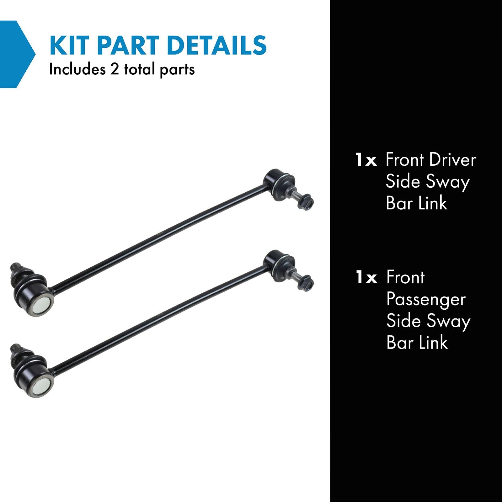 Trq Front Sway Bar Stabilizer Link Set Compatible With 2001-2009 Volvo S60 1999-2006 S80 2001-2007 V70 2003-2007 Xc70 2003-2014