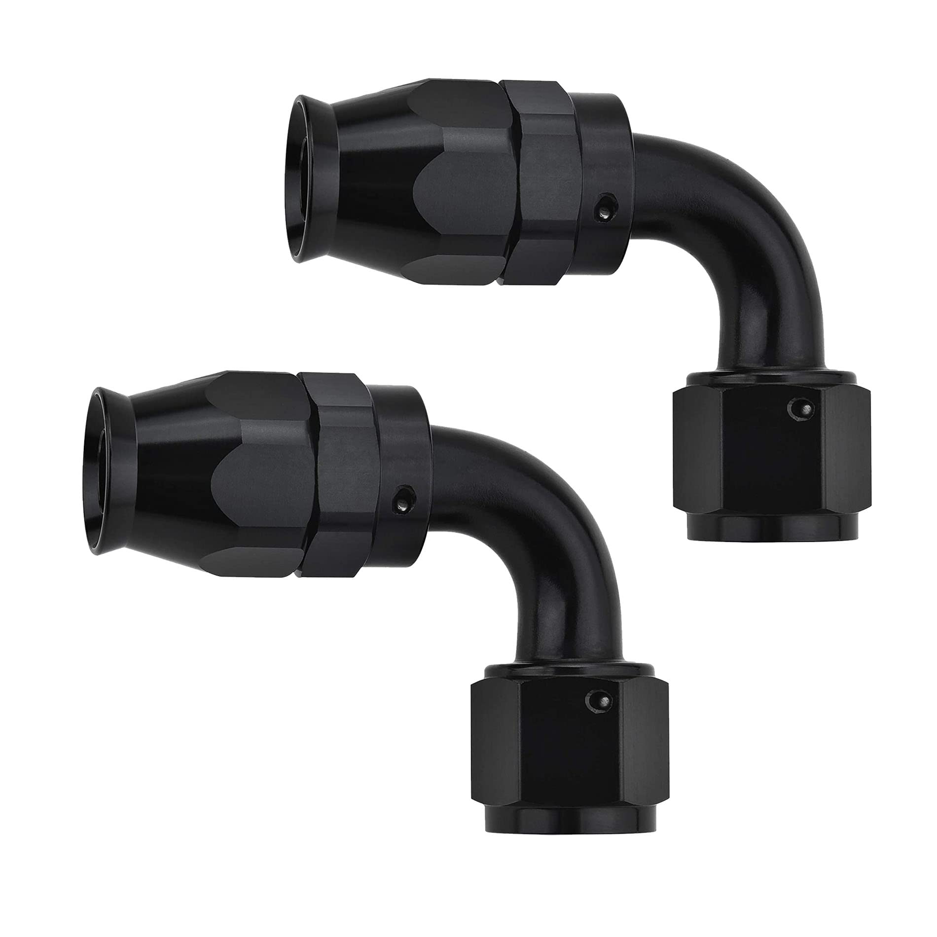 Evil Energy 4An Ptfe Hose End Fitting 90 Degree Black For Ptfe Hose Only 2Pcs