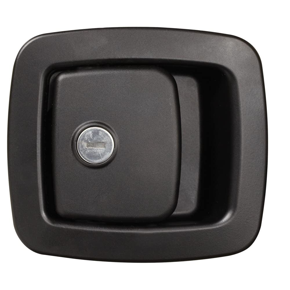 RV Designer T511 Plastic Baggage Door Lock - Black, Durable Plunger Lock for RVs