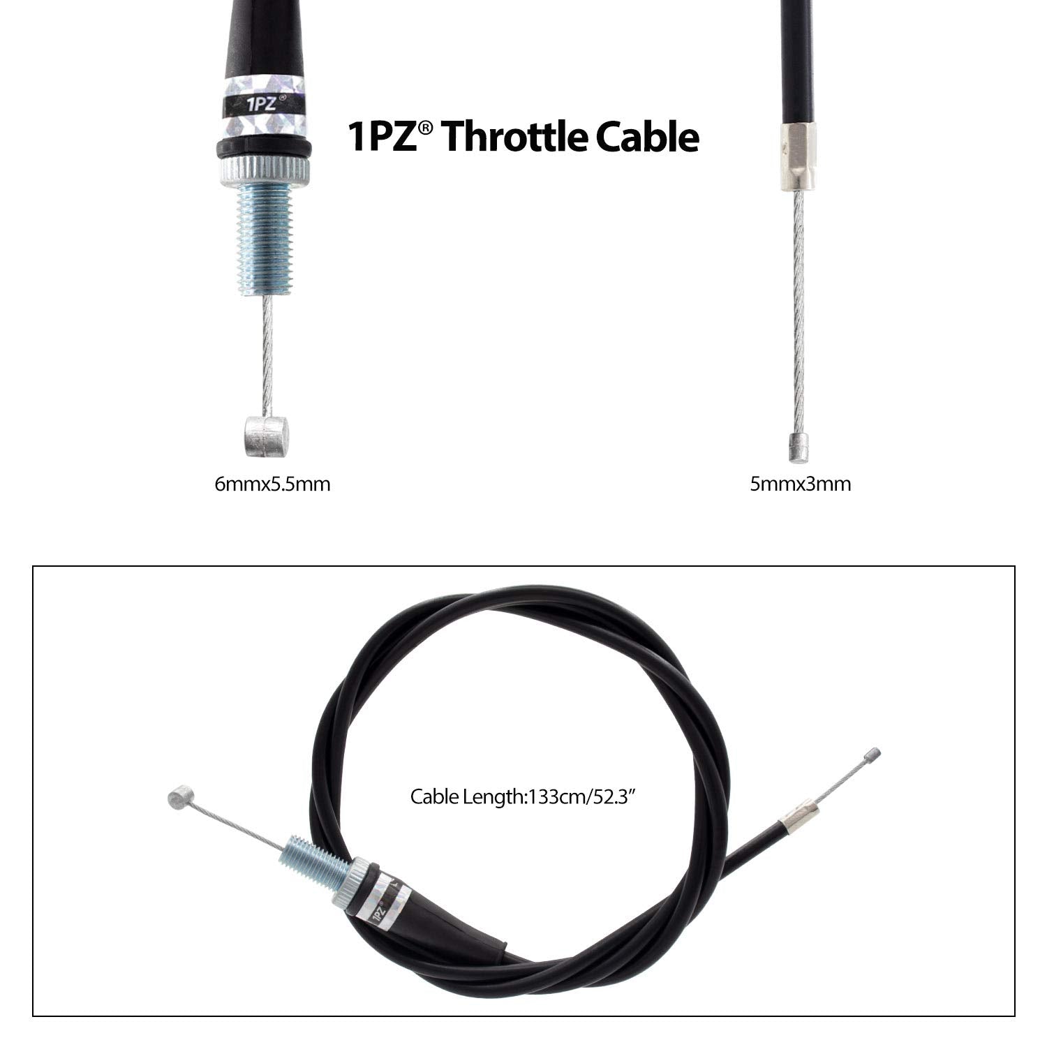 1Pz Gs1-T10 Heavy Duty 7/8' 22Mm Twist Throttle Grips Cable For Crf Klx Ttr 110 125 150 200 250 Cc Dirt Pit Bike