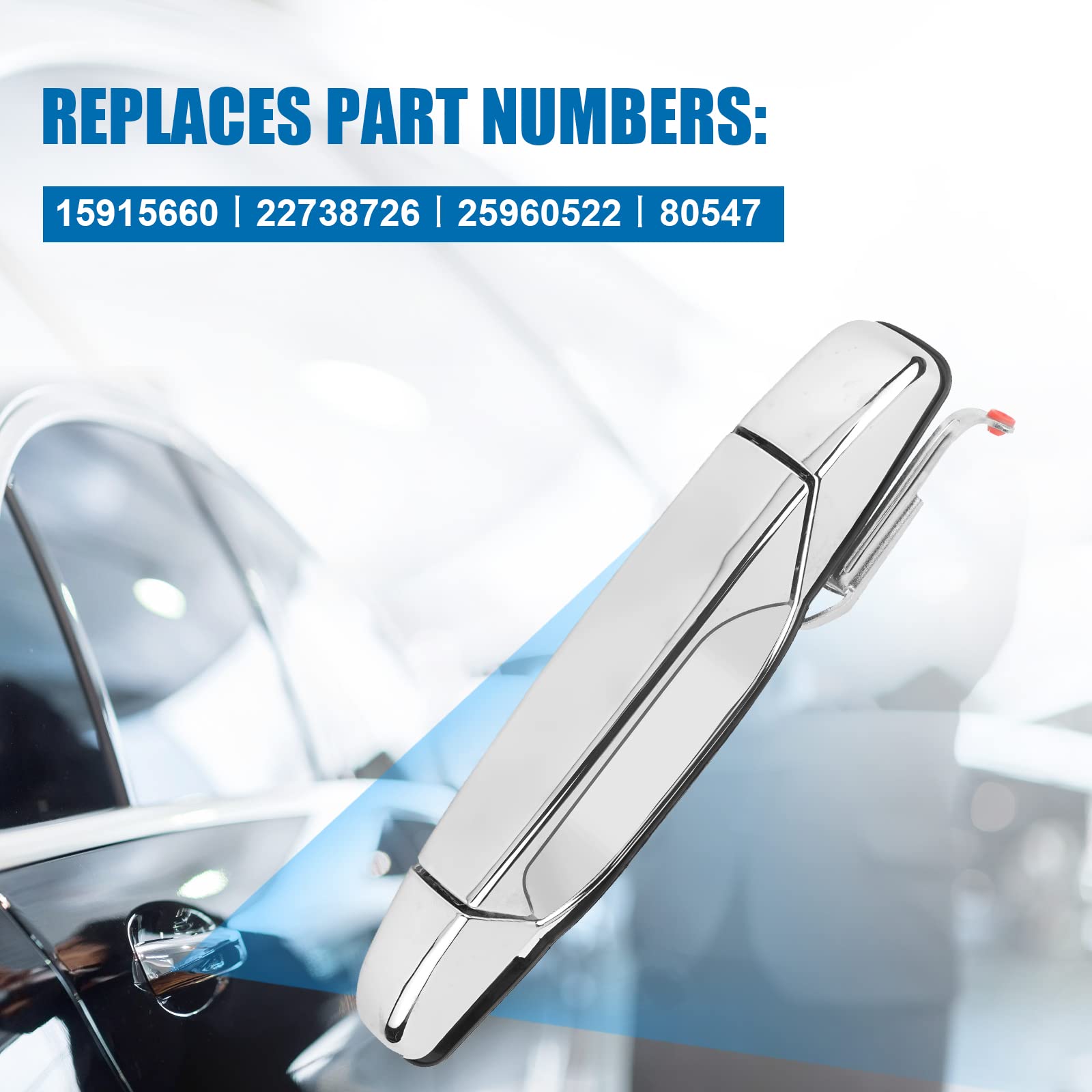 Exterior Door Handle Rear Passenger Side Replacement For 2007 2008 2009 2010 2011 2012 2013 2014 Cadillac Escalade Chevy Avalanche Silverado Suburban Tahoe Gmc Sierra Yukon Pickup Truck Suv, 15915660