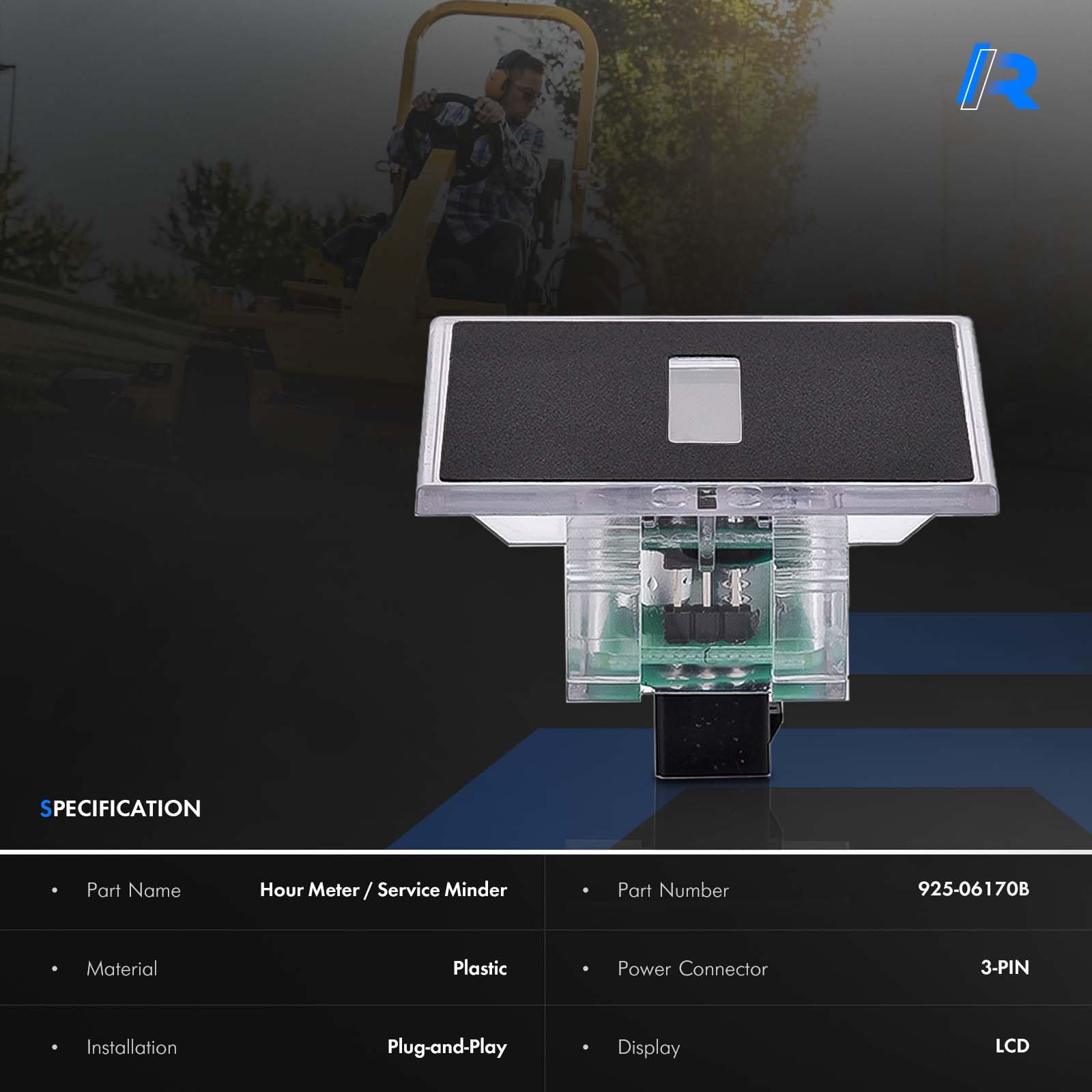 925-06170B Hour Meterervice Fit for Cub Cadet Minder Z Force RZT LGT LGTX GT GSE LT LTX - Hour Meter Replaces# 925-06170A, 925-0