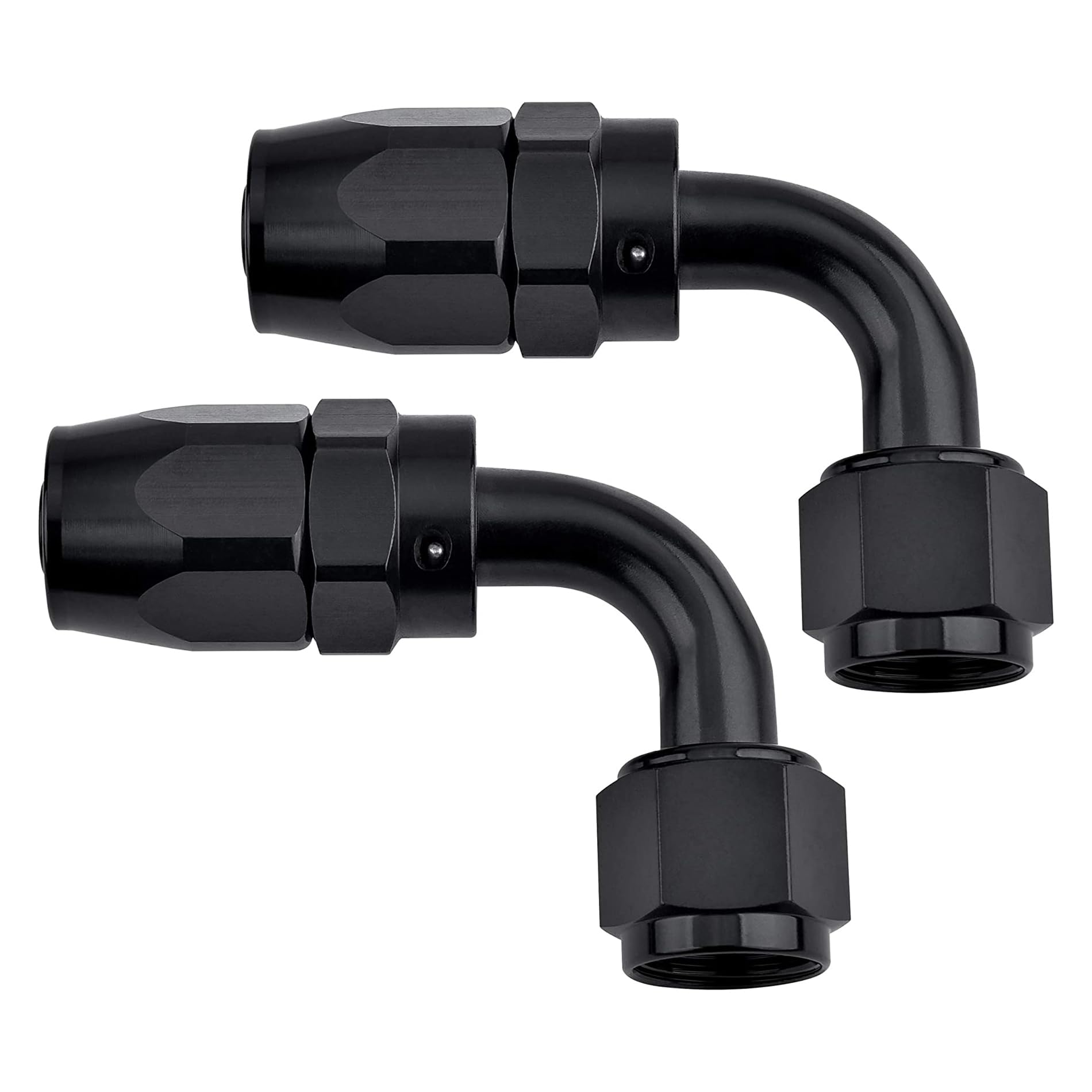 Evil Energy 4An Hose End Fitting 90 Degree Swivel For Cpe Braided Hose Black 2Pcs