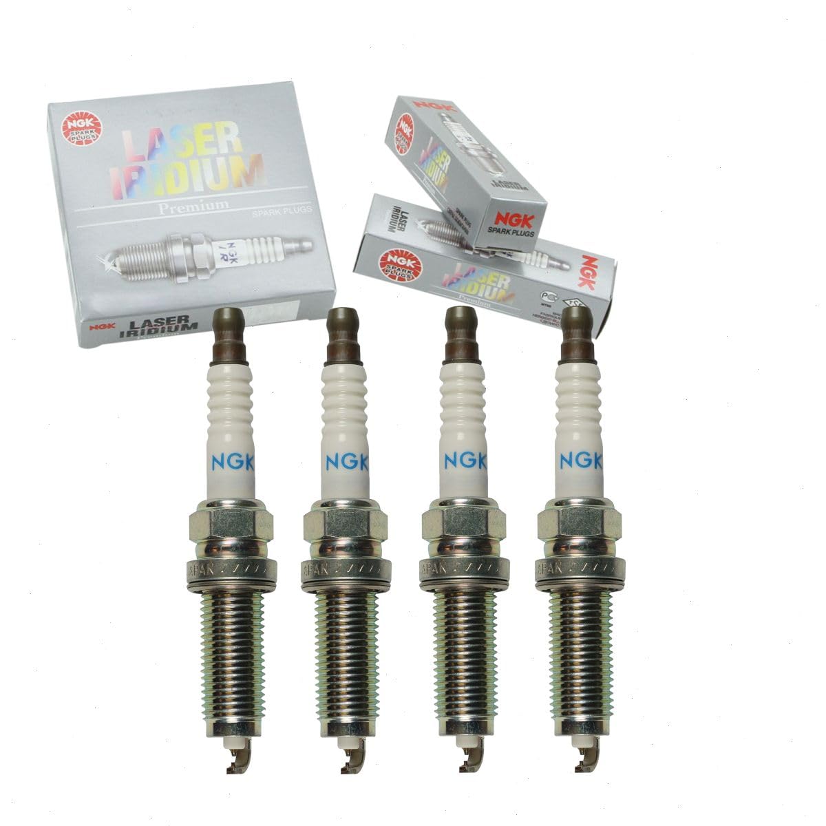 4 pc NGK Laser Iridium Spark Plugs compatible with Honda Fit 1.5L L4 2015-2020
